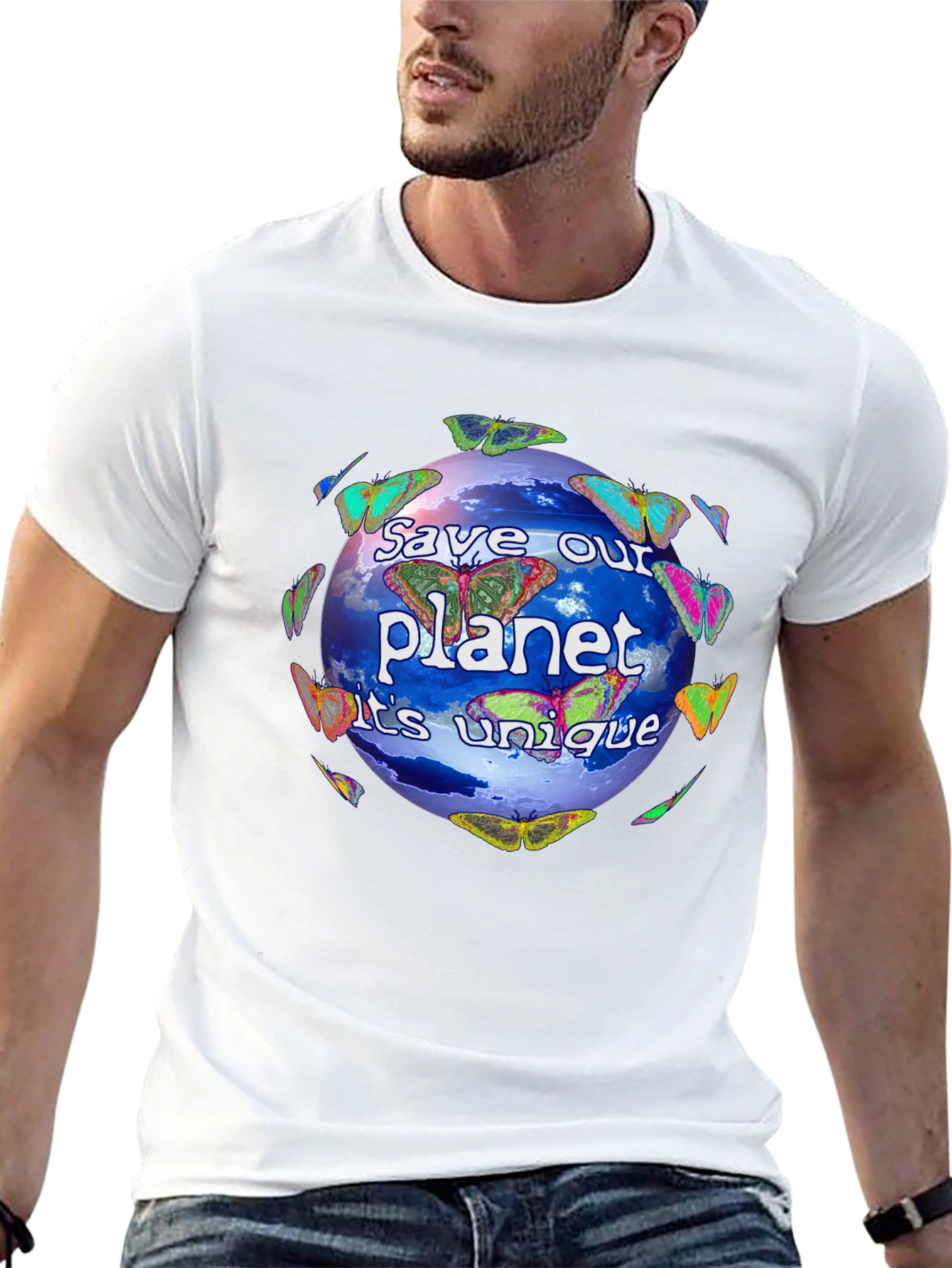 Black Save Our Planet Graphic T-Shirt - Unique Design! view 13