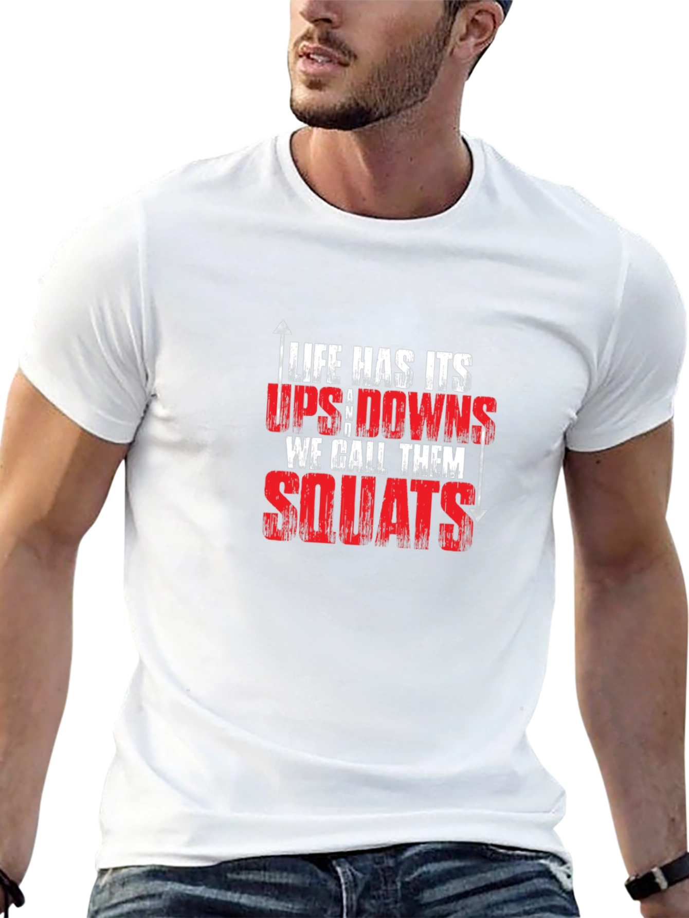 Black Life Has Its Ups and Downs Squats T-Shirt view 13
