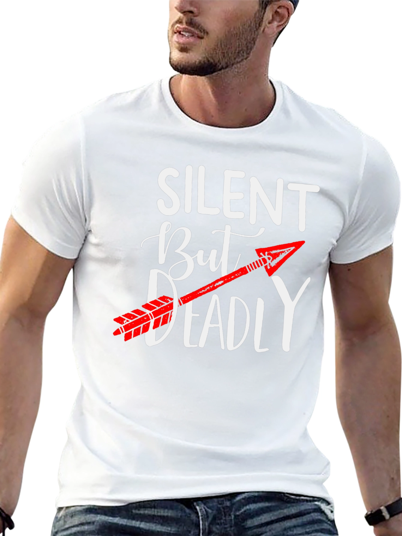 Black Silent But Deadly Arrow Graphic Tee view 13