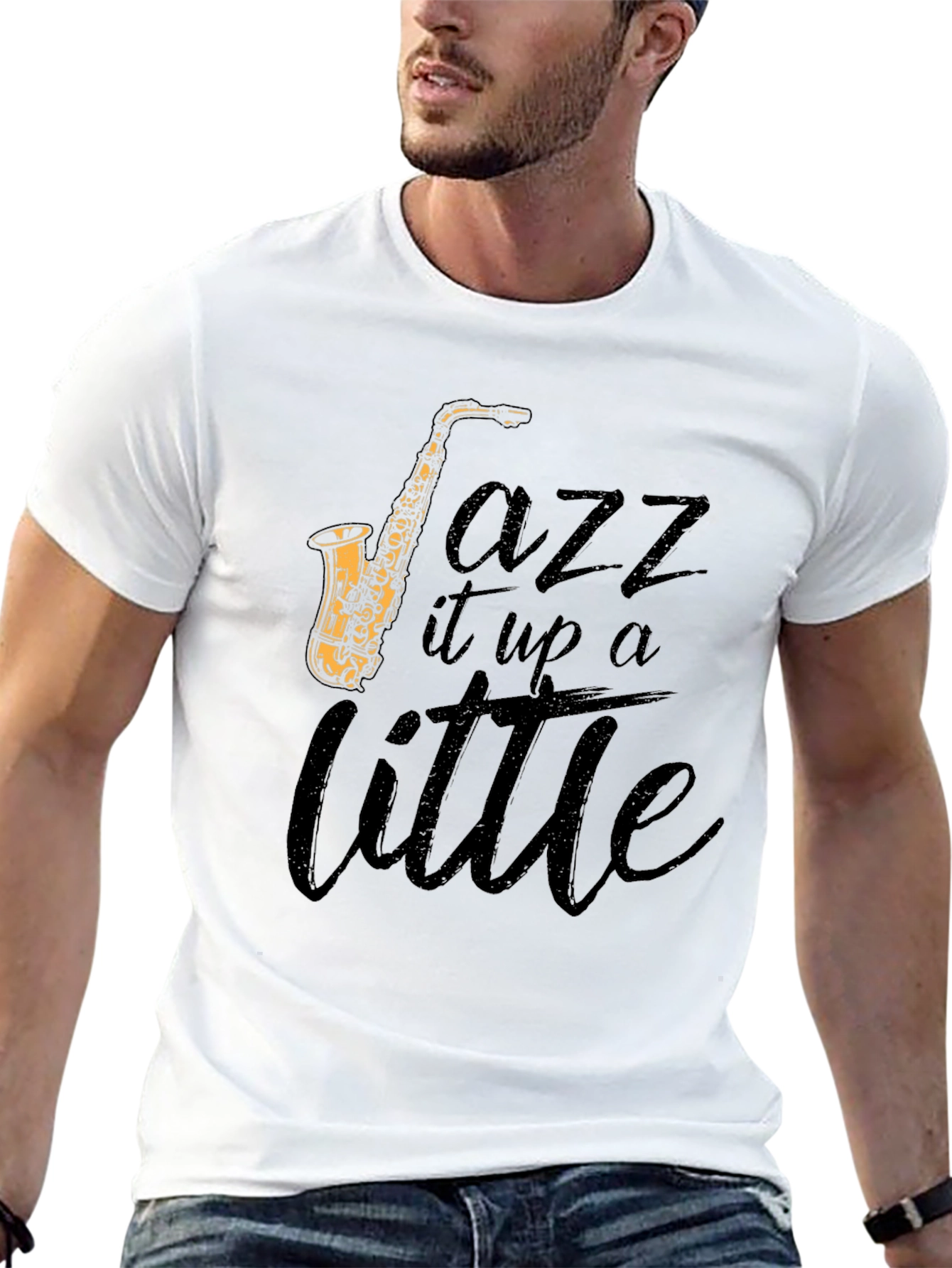 Black Jazz It Up Tee - Saxophone Graphic T-Shirt view 13