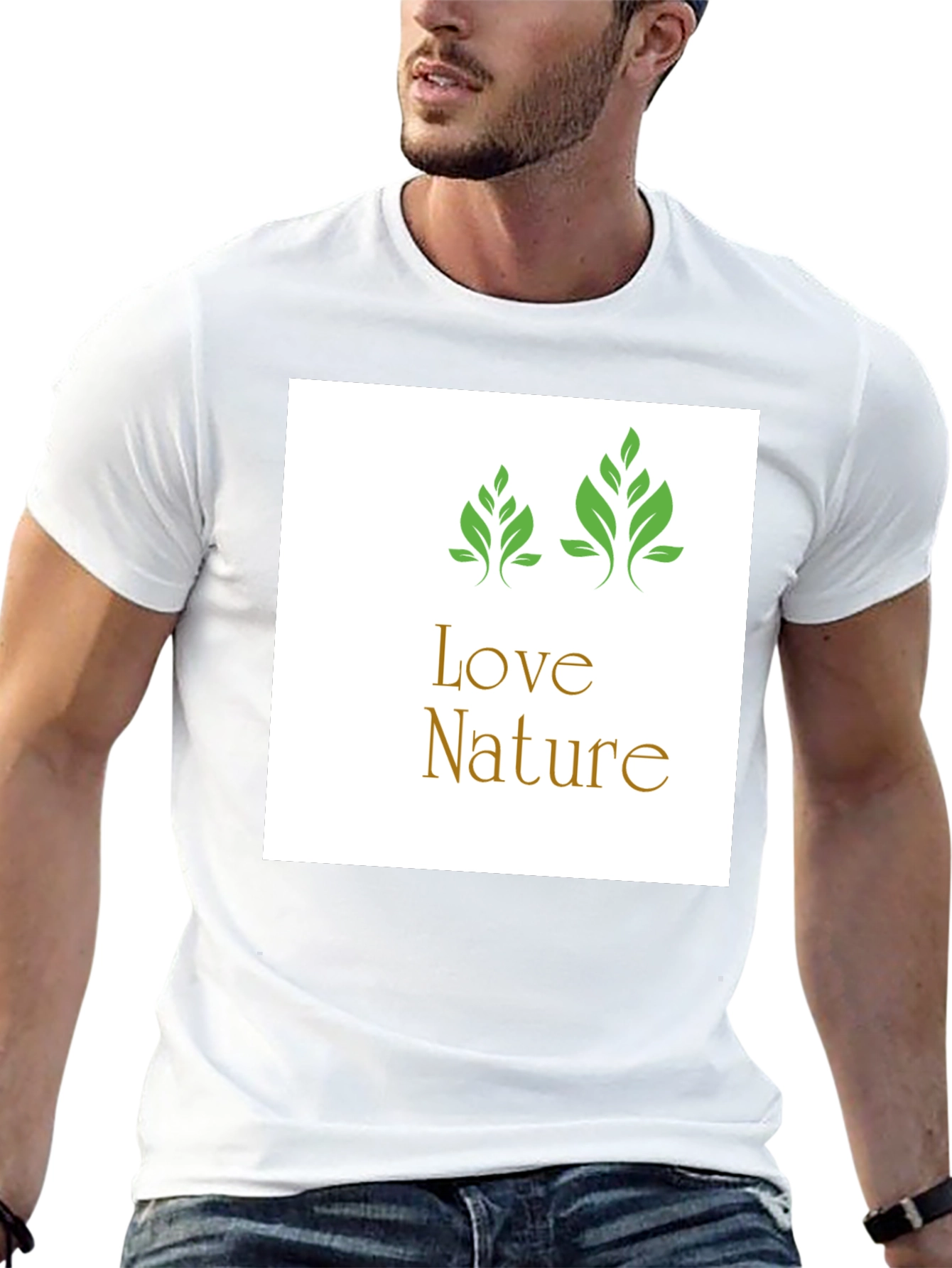 Black Love Nature Graphic Tee - Black Cotton T-Shirt view 13