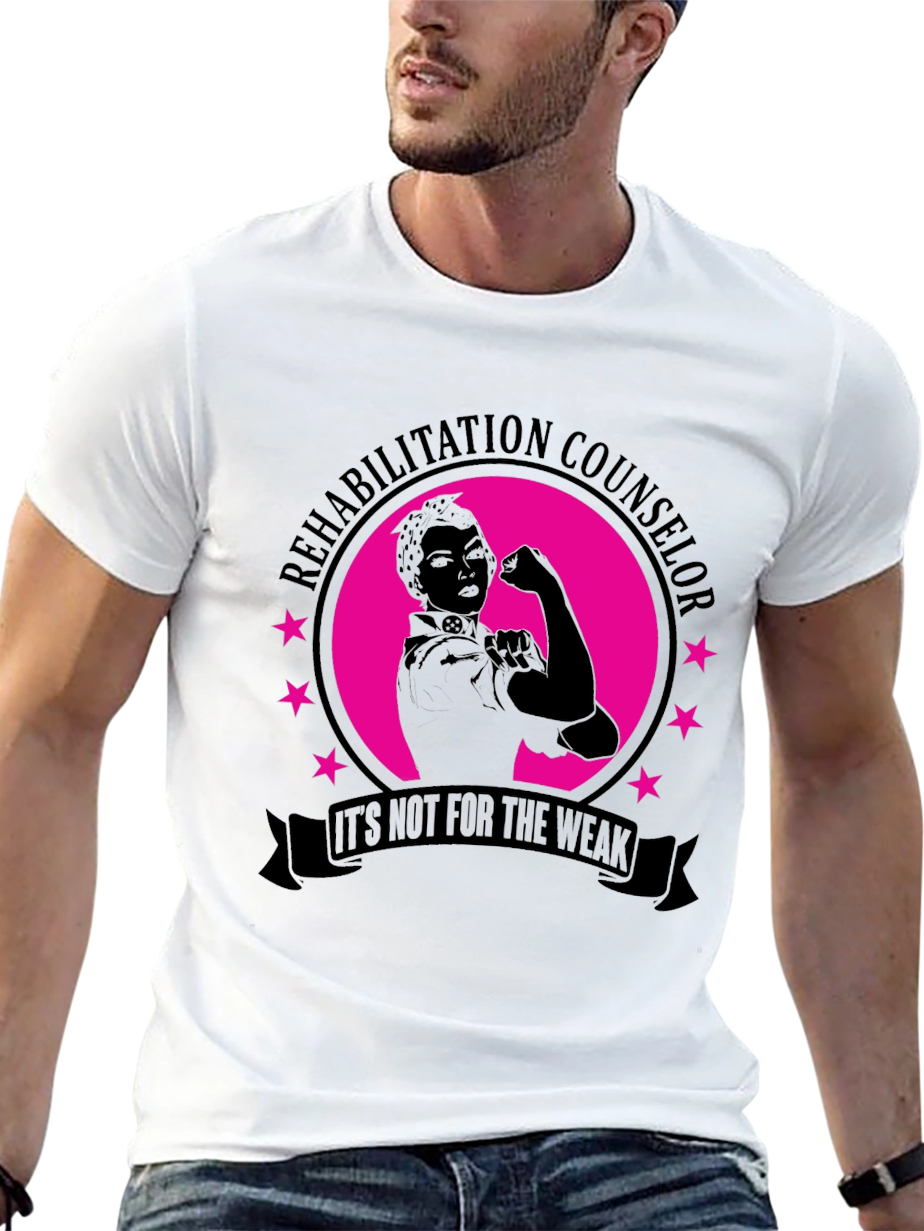 Black Rehabilitation Counselor T-Shirt - It's Not For The Weak view 13