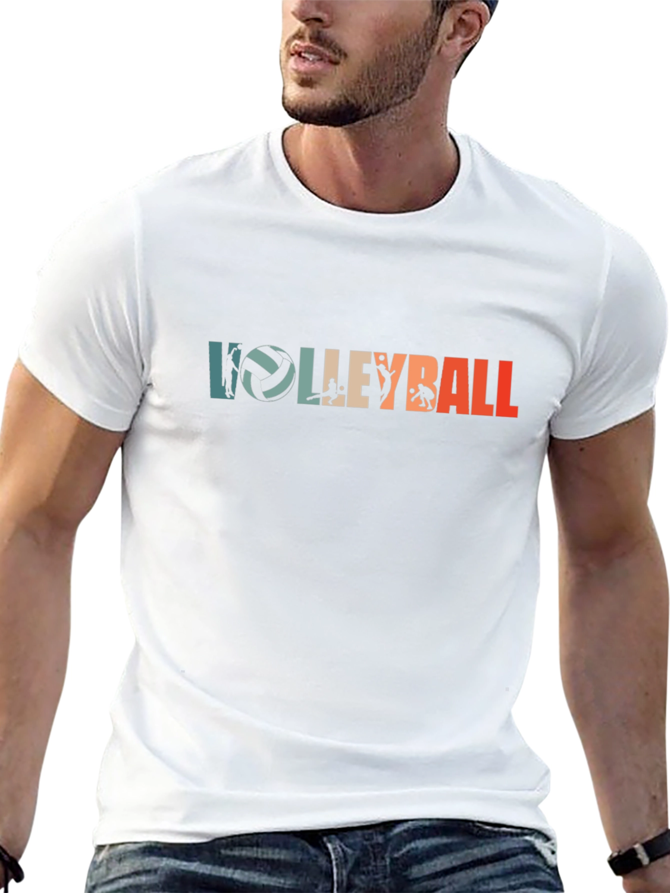 Black Volleyball Graphic Tee - Retro Style Black T-Shirt view 13
