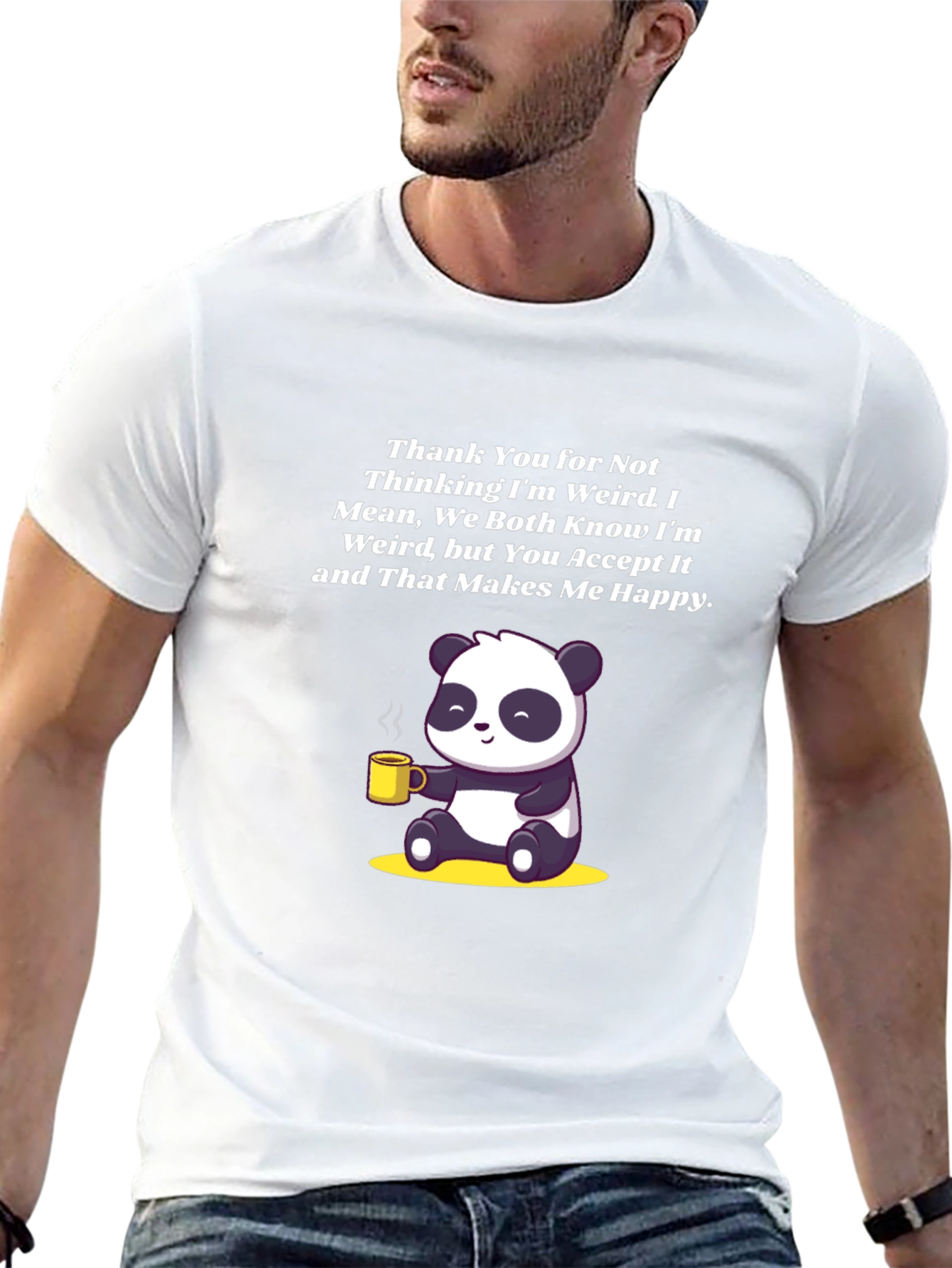 Black Panda Weird T-Shirt - Funny Graphic Tee view 13