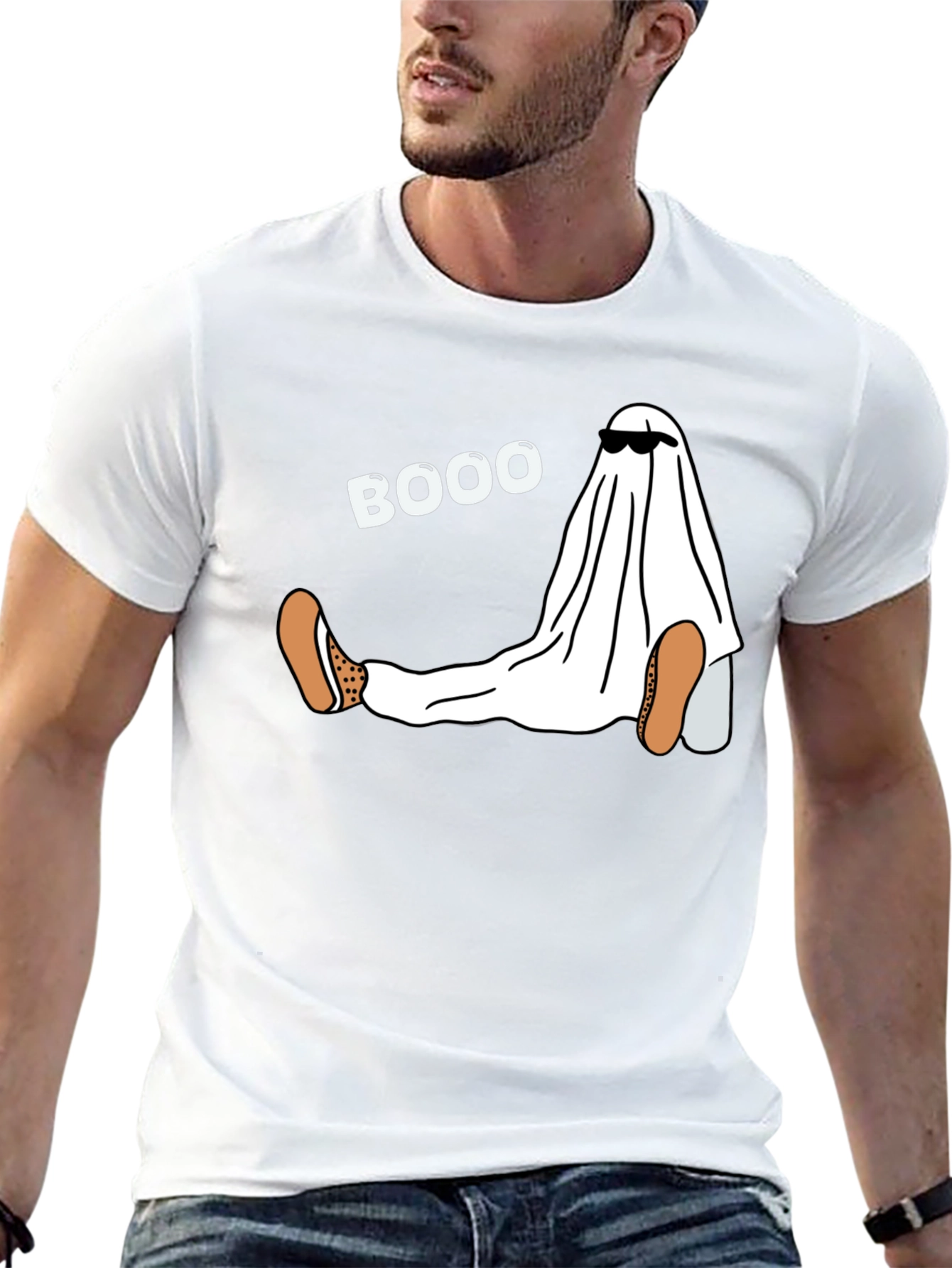 Black Funny Halloween Ghost Boo T-Shirt view 13