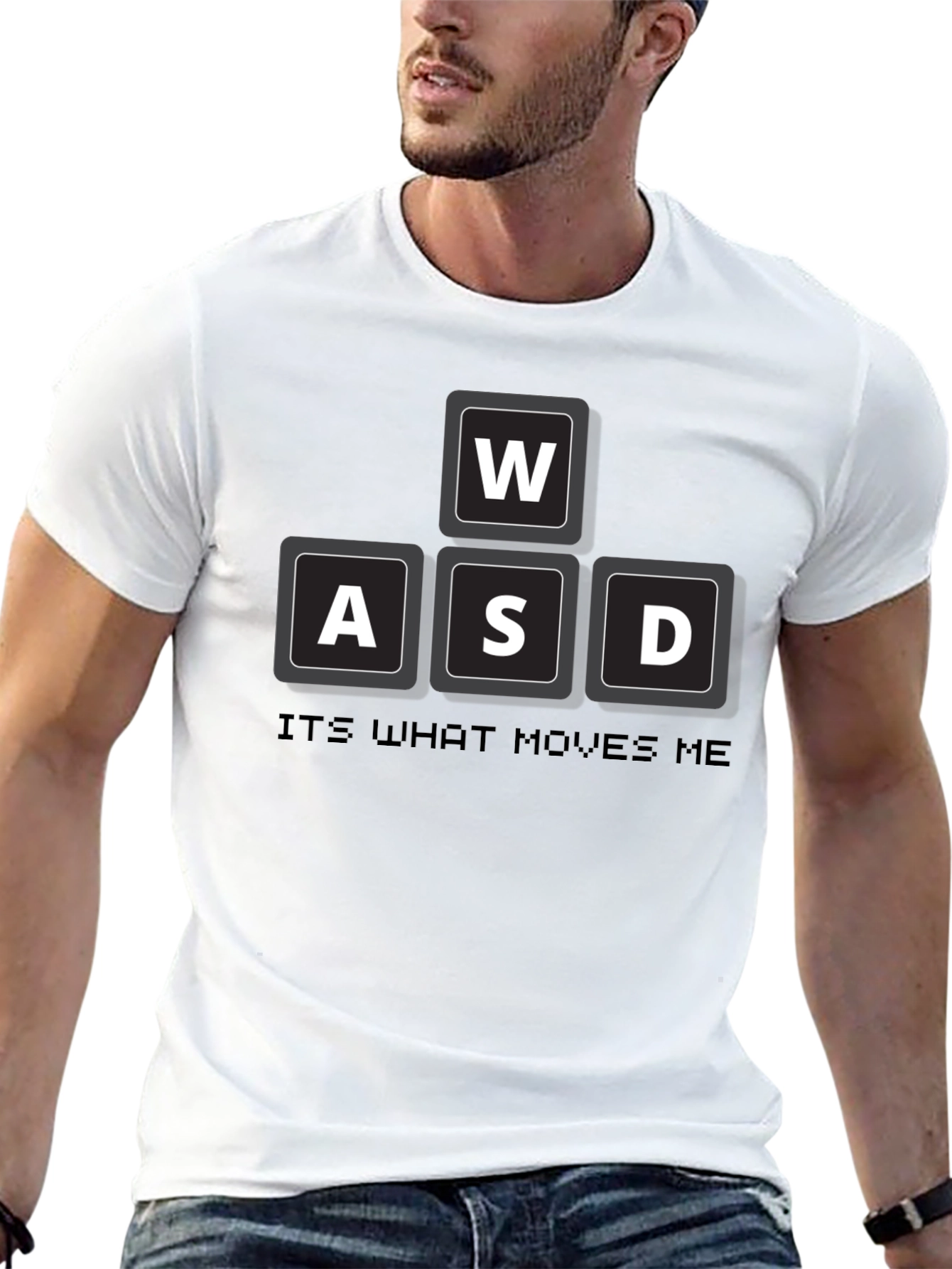 Black Gamer WASD T-Shirt - It's What Moves Me view 13