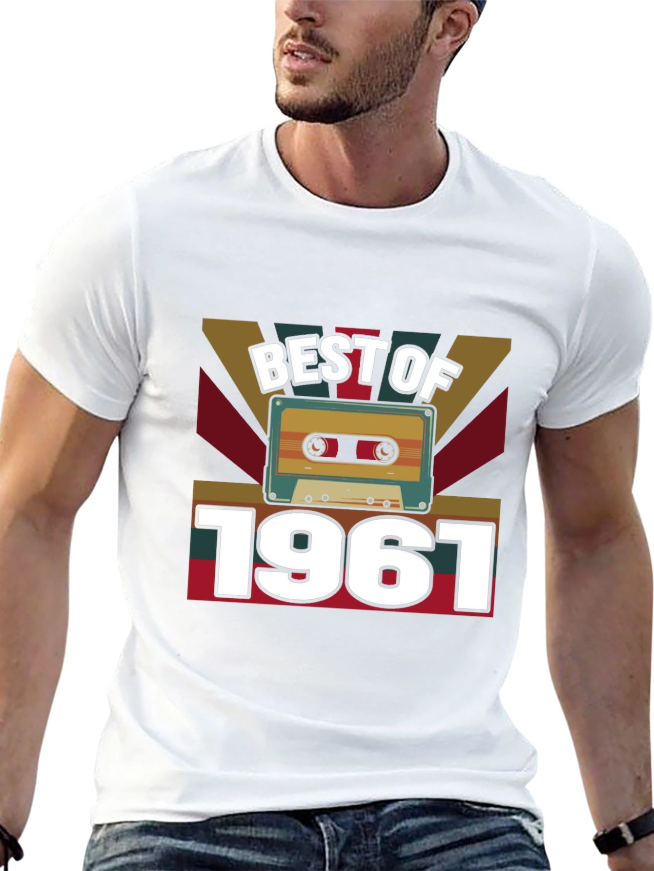 Black Best of 1961 Cassette Tape Graphic T-Shirt view 13