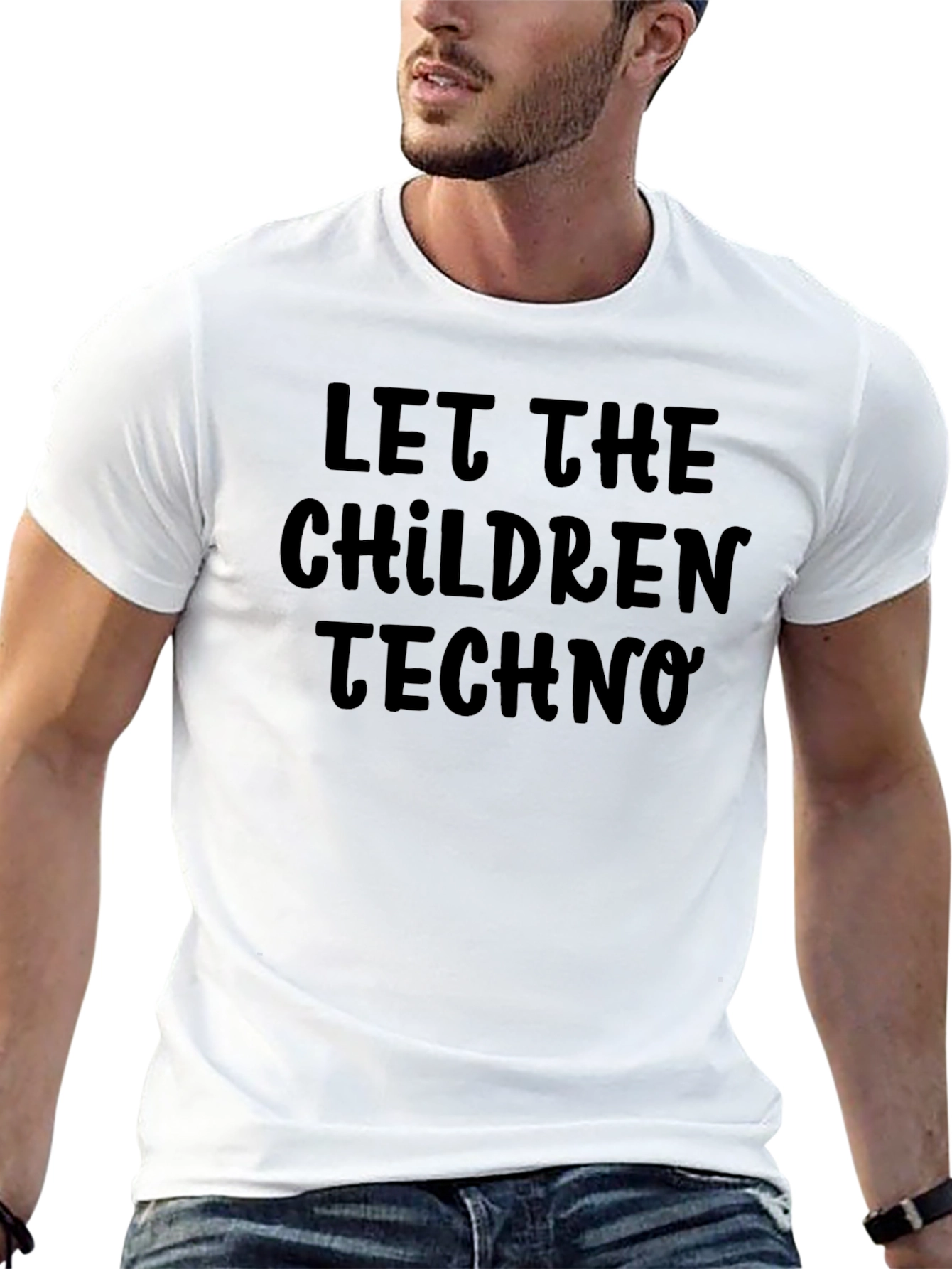 Black Let The Children Techno Black T-Shirt view 13