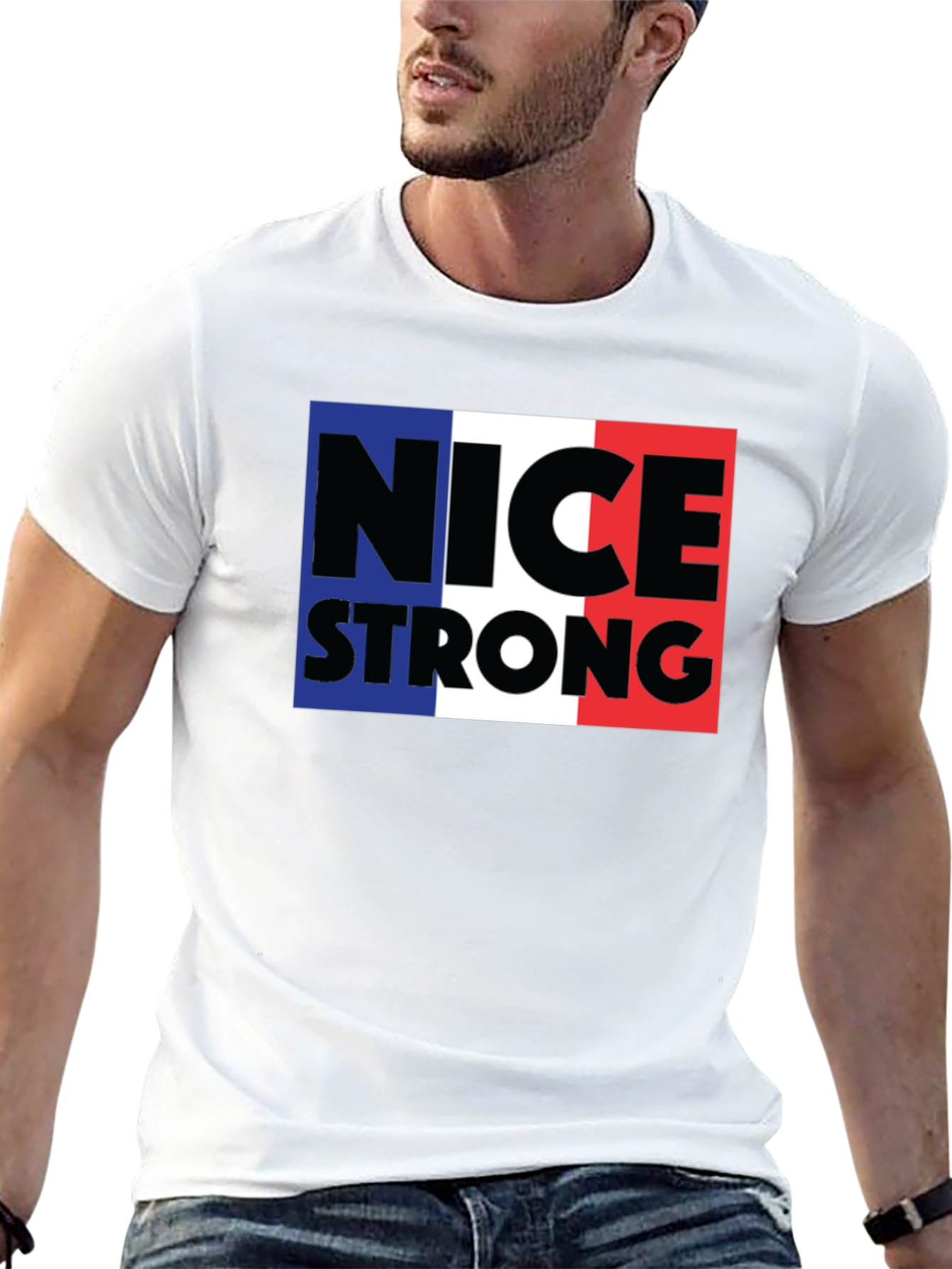 Black Nice Strong T-Shirt France Colors view 13