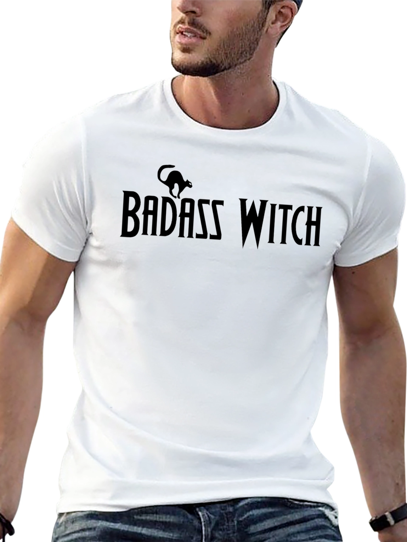 Black Badass Witch Graphic T-Shirt - Black view 13
