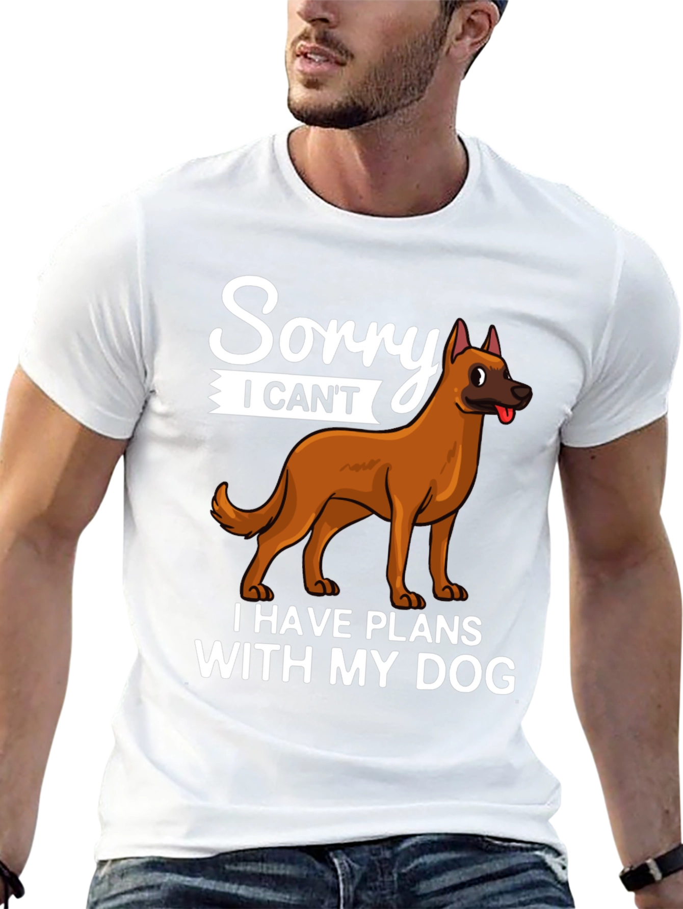 Black Sorry I Can't Dog T-Shirt view 13