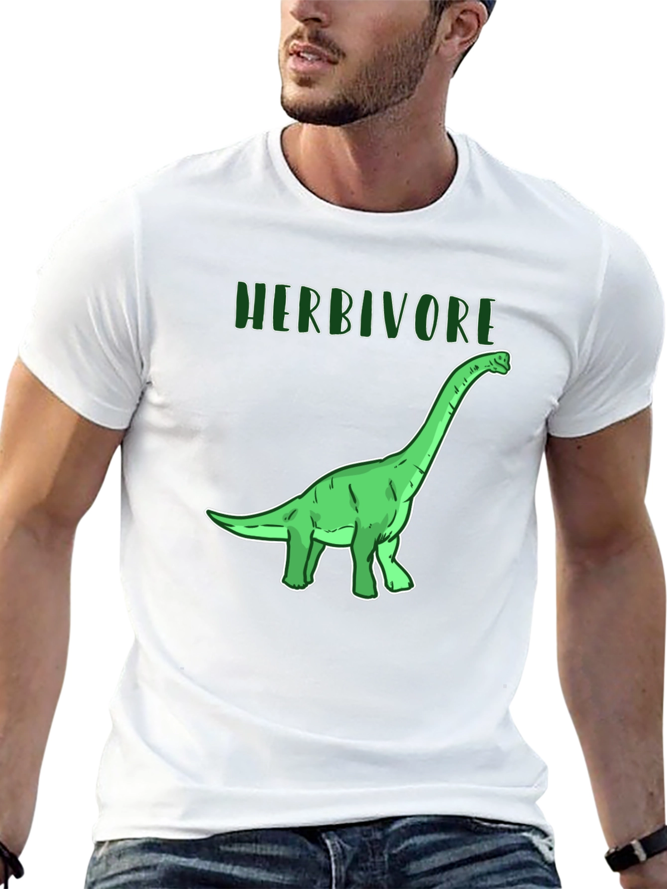Black Herbivore Dinosaur Graphic T-Shirt - Black Cotton Tee view 13