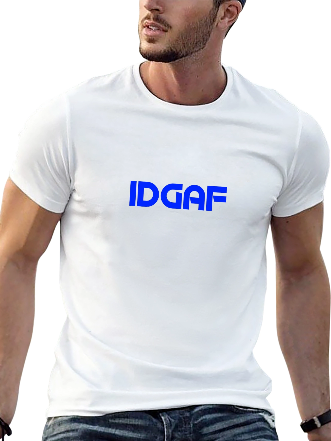 Black IDGAF Graphic Tee - Black Crew Neck T-Shirt view 13