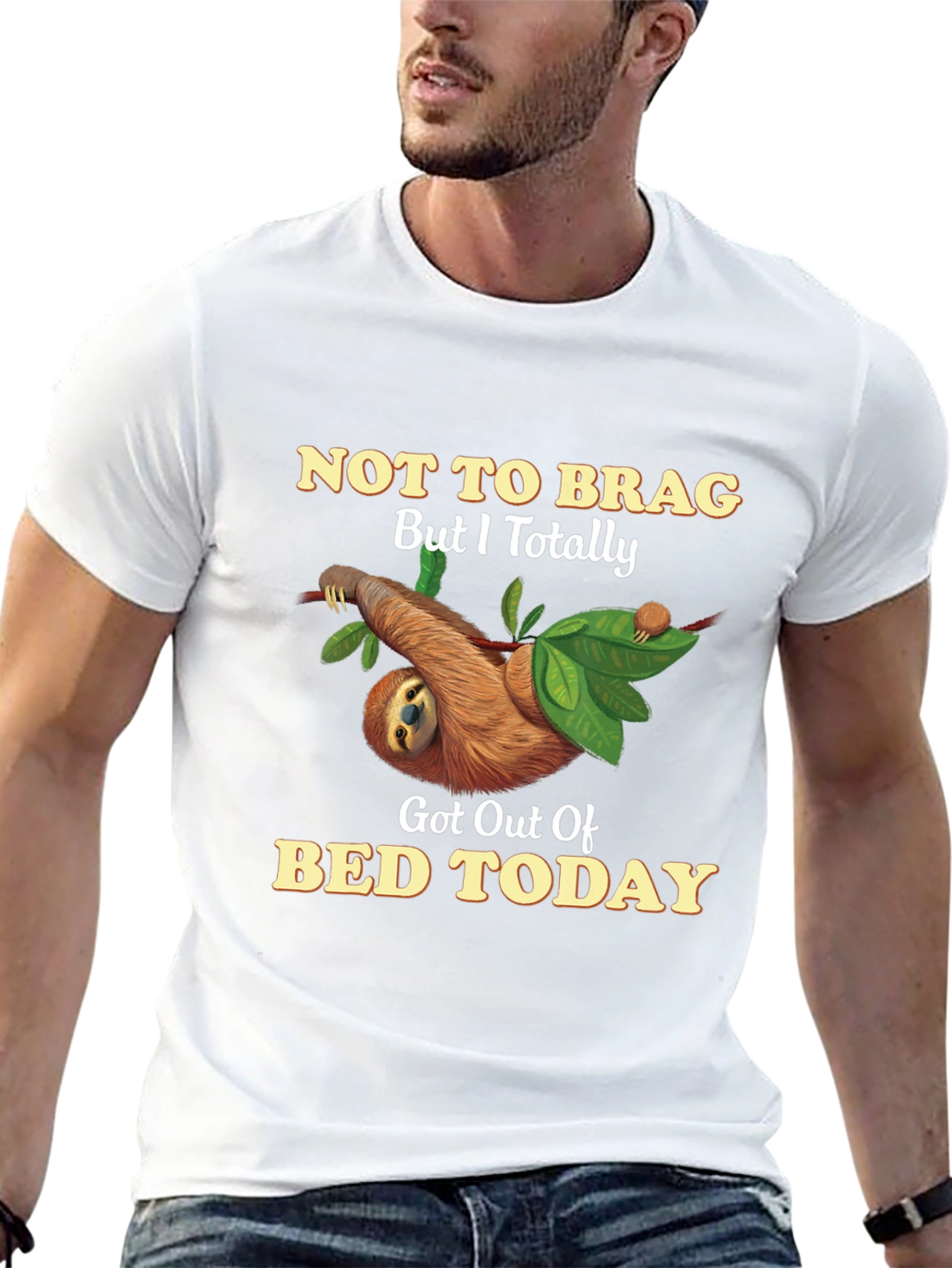 Black Sloth Got Out of Bed T-Shirt view 13