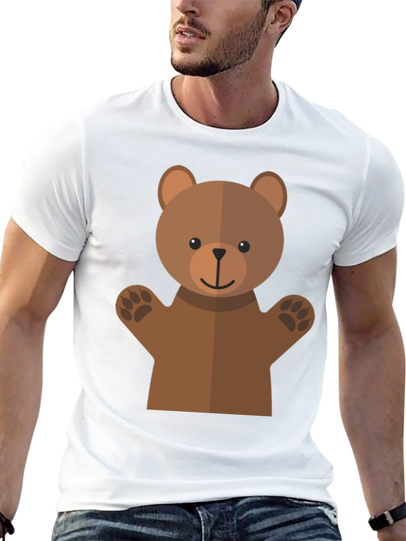 Black Cute Bear Graphic Tee - Black T-Shirt view 13
