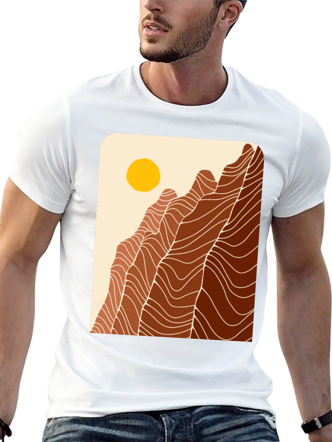 Black Mountains Graphic Tee - Unisex Black Cotton T-Shirt view 13