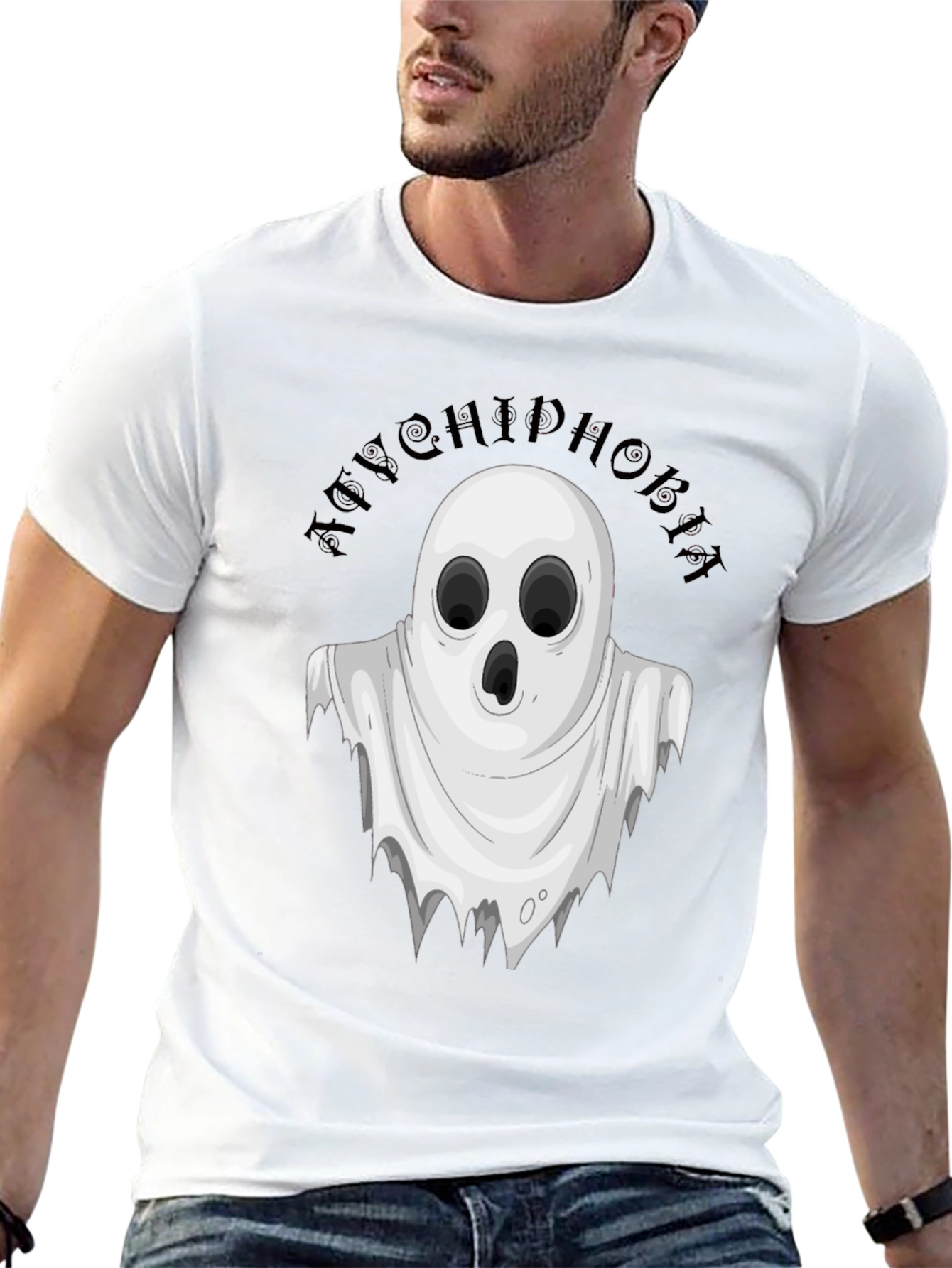Black Boo! Achluophobia Ghost Graphic Tee - Black view 13