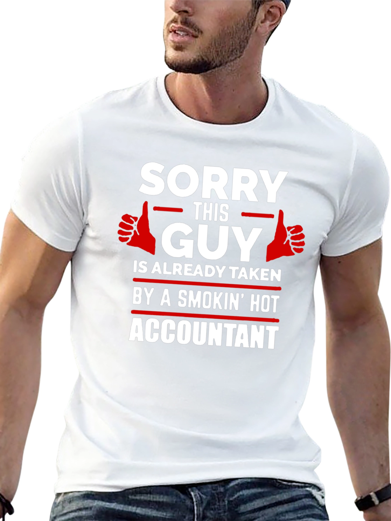 Black Funny Accountant T-Shirt: Sorry This Guy Is Taken view 13