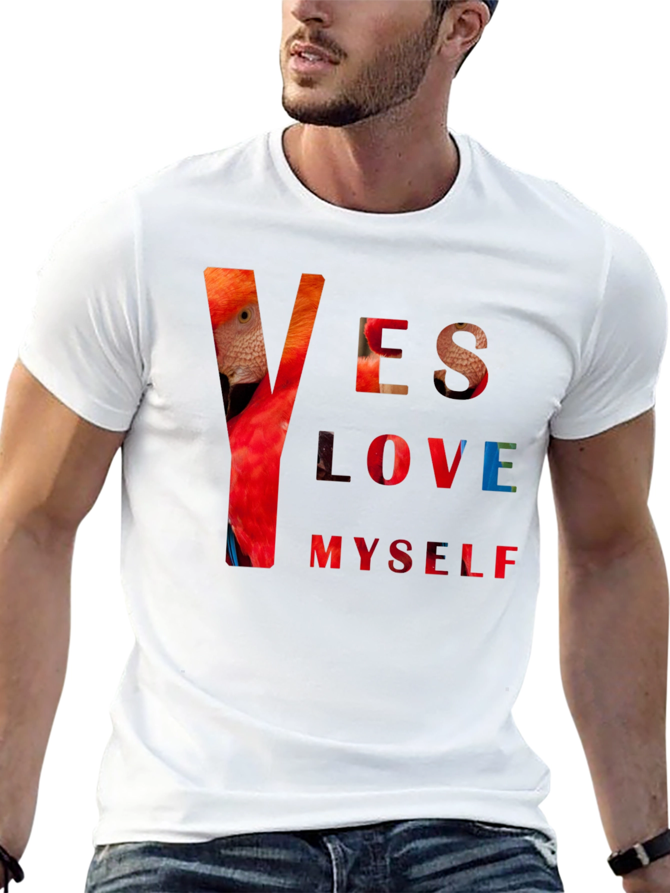 Black Yes Love Myself Graphic Print Black T-Shirt view 13