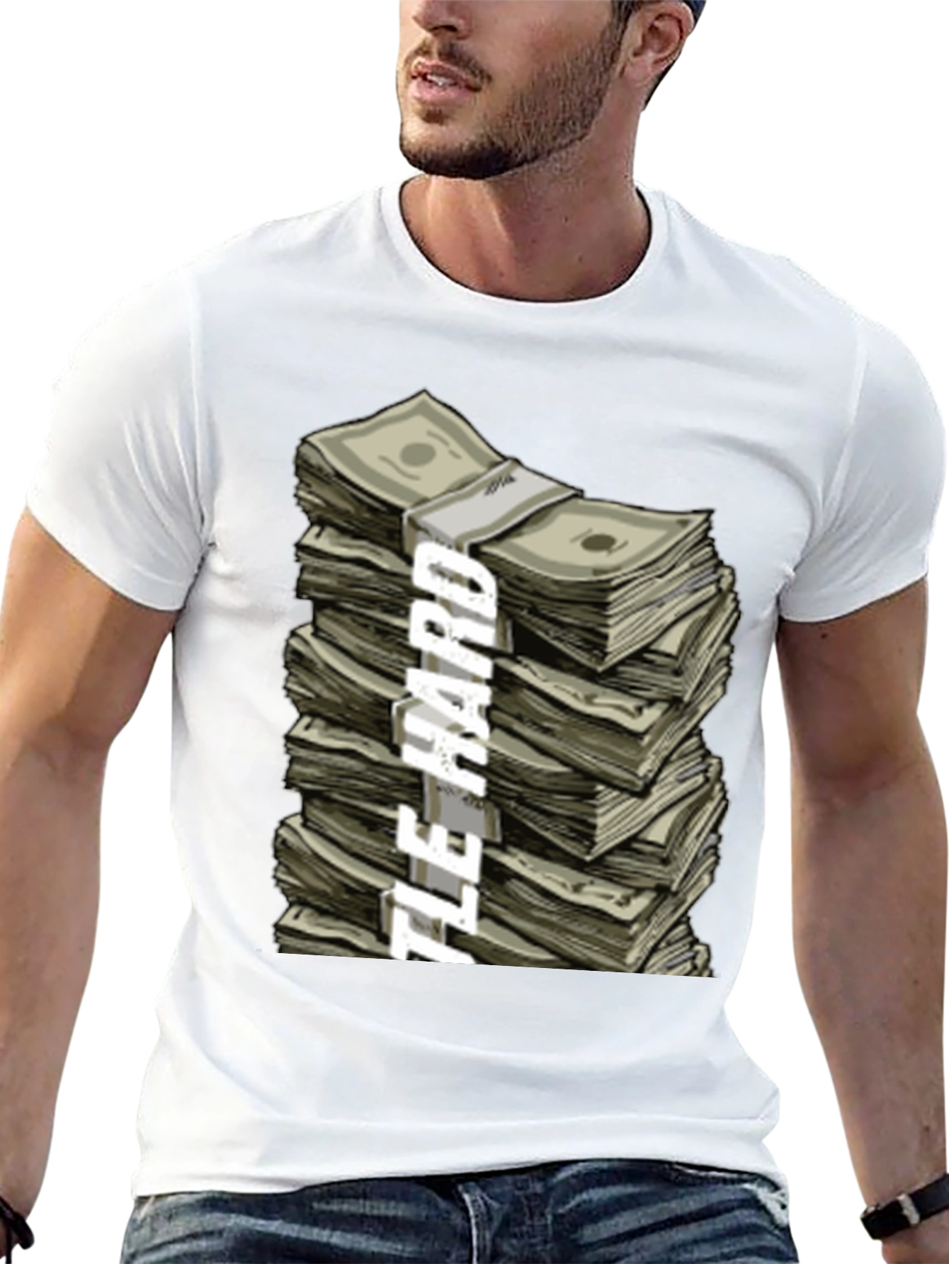 Black Hustle Hard Stacked Money Graphic Tee view 13