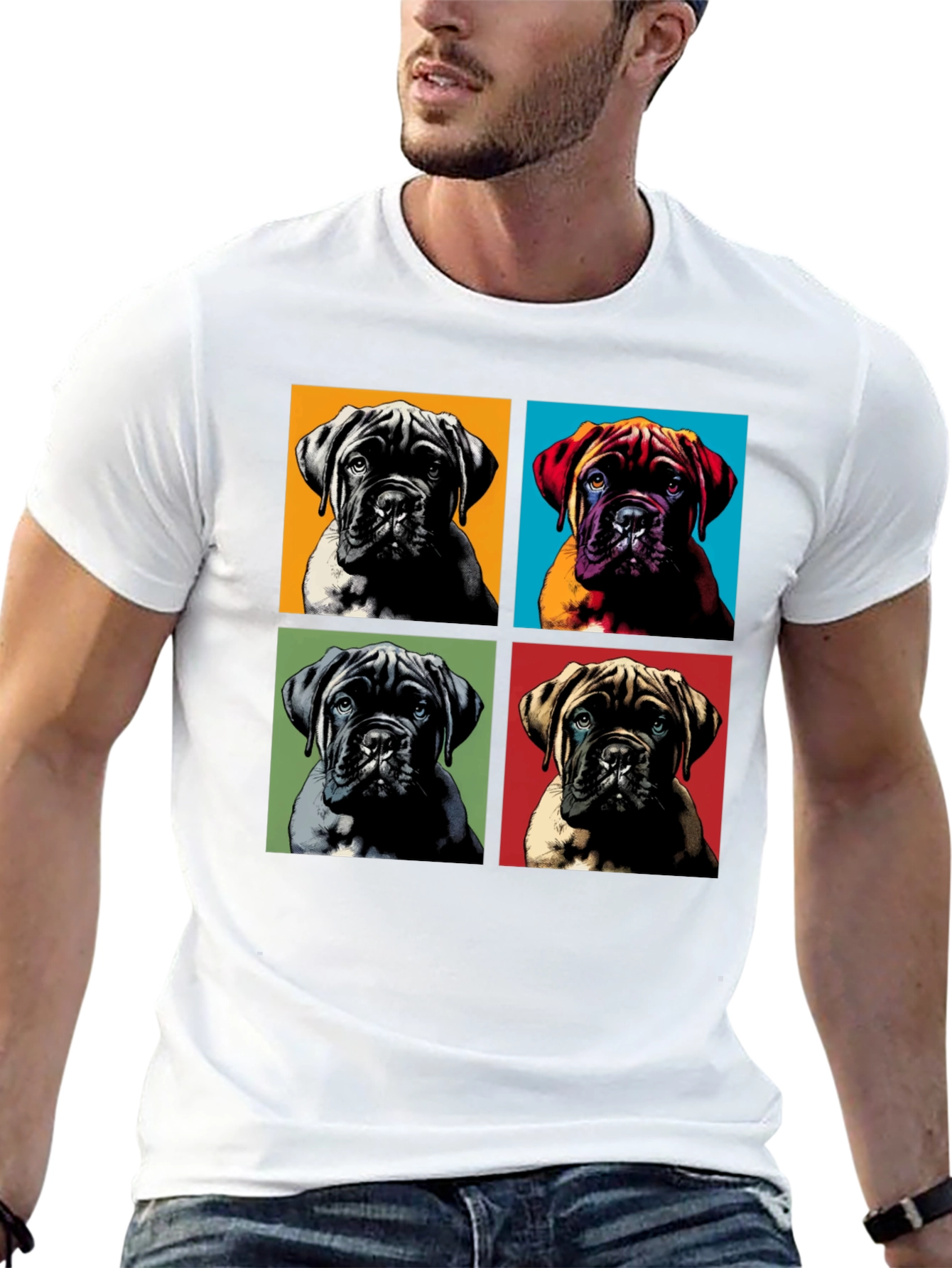 Black Pop Art Dog Breed Graphic Tee view 13
