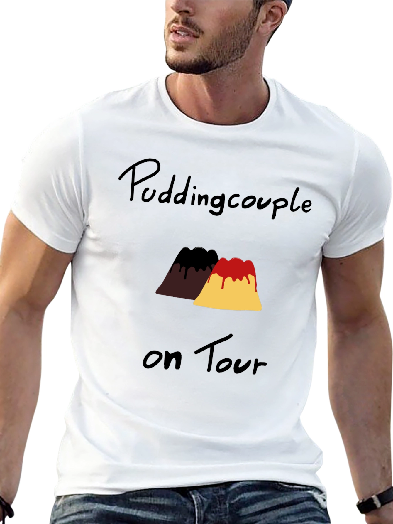 Black Pudding Couple on Tour Black Graphic T-Shirt view 13