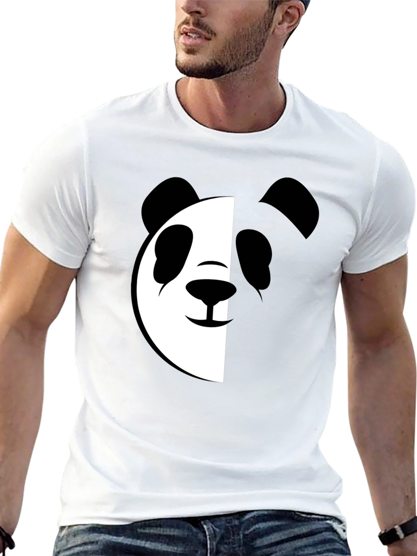 Black Cool Panda Graphic T-Shirt view 13