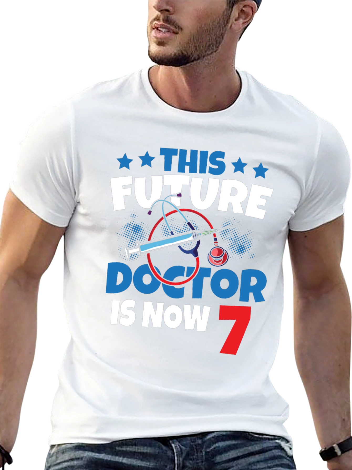 Black Future Doctor 7th Birthday T-Shirt view 13