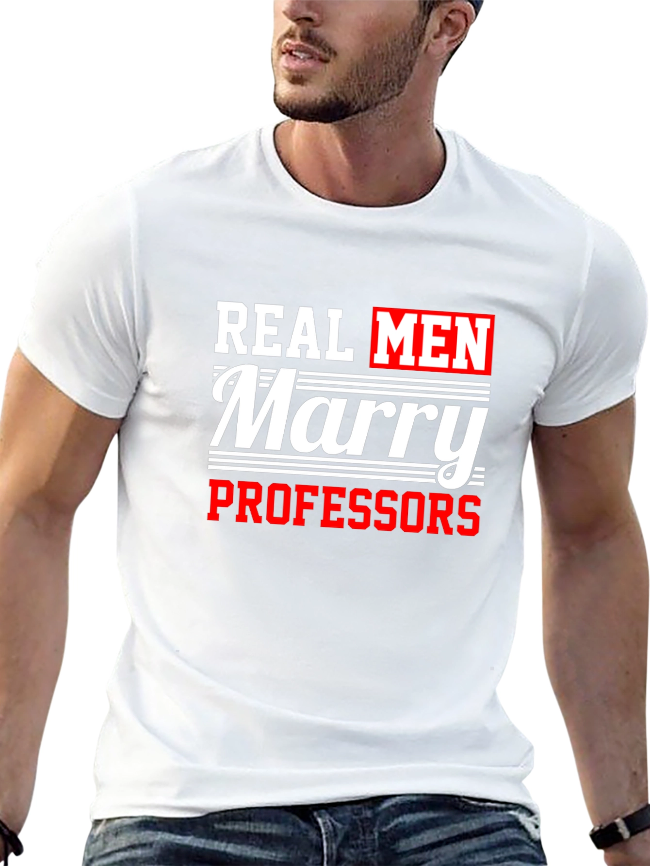 Black Real Men Marry Professors T-Shirt view 13