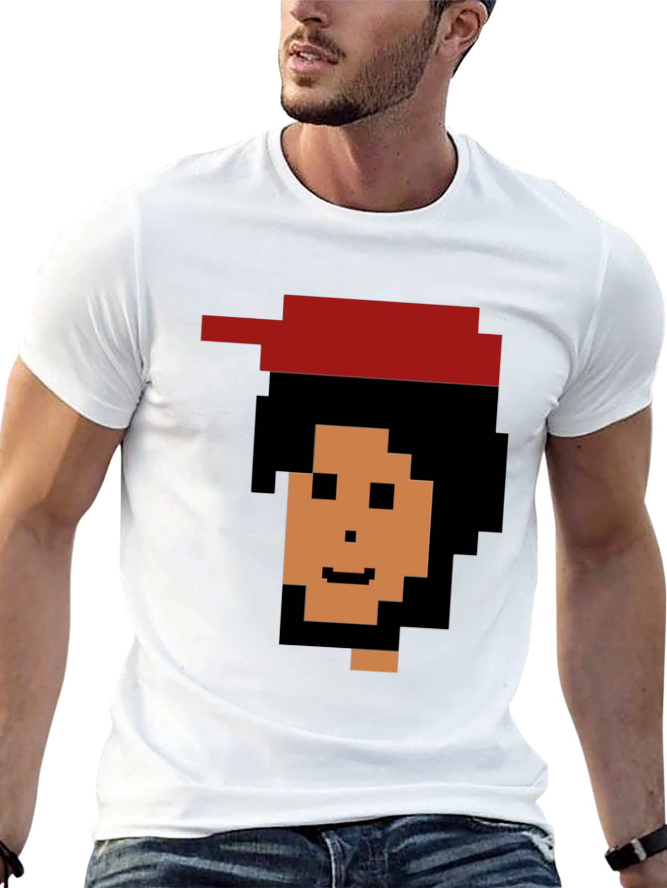 Black Pixel Art Character Graphic Black T-Shirt view 13