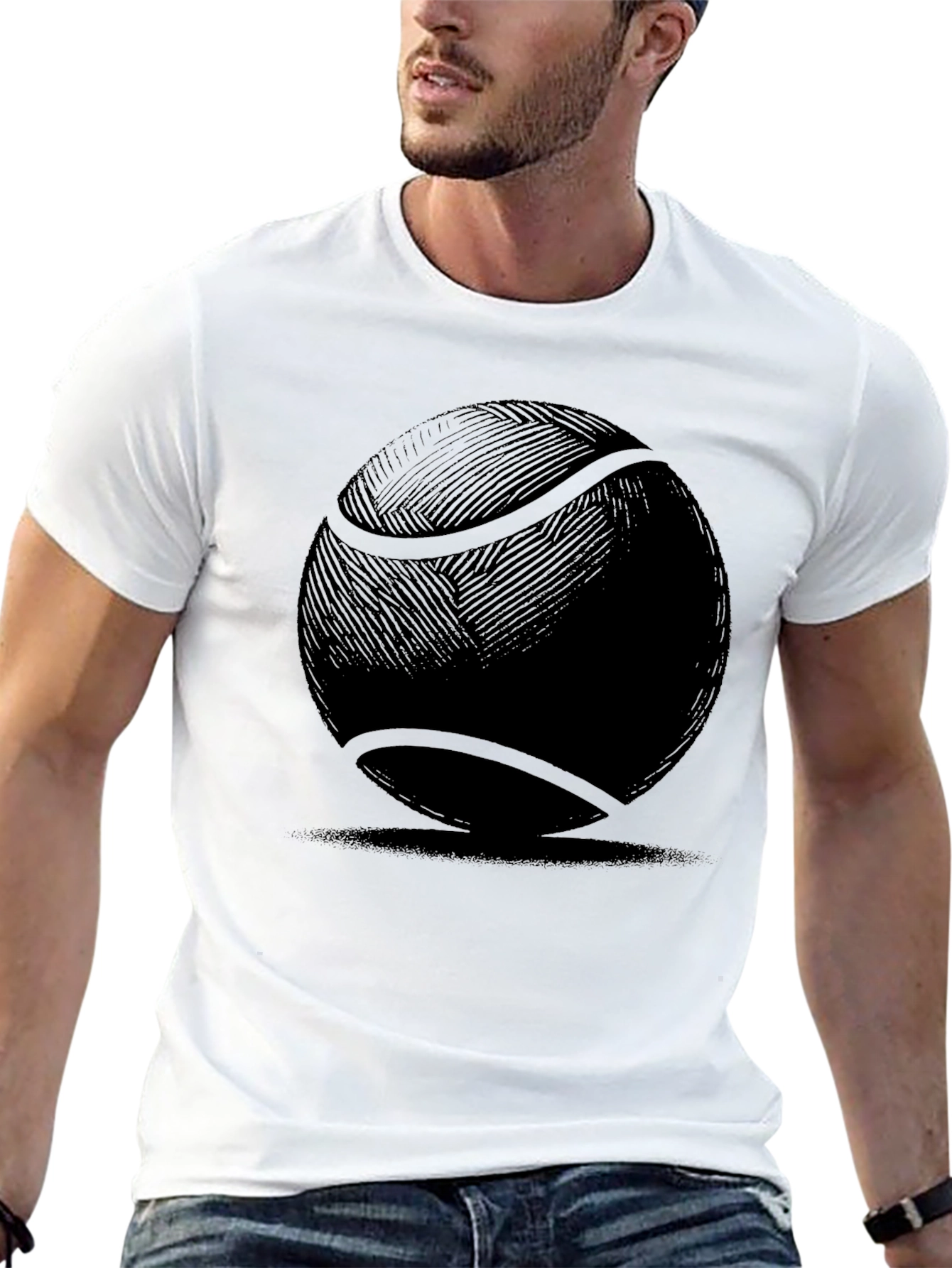 Black Tennis Ball Graphic Tee - Unique Sportswear view 13