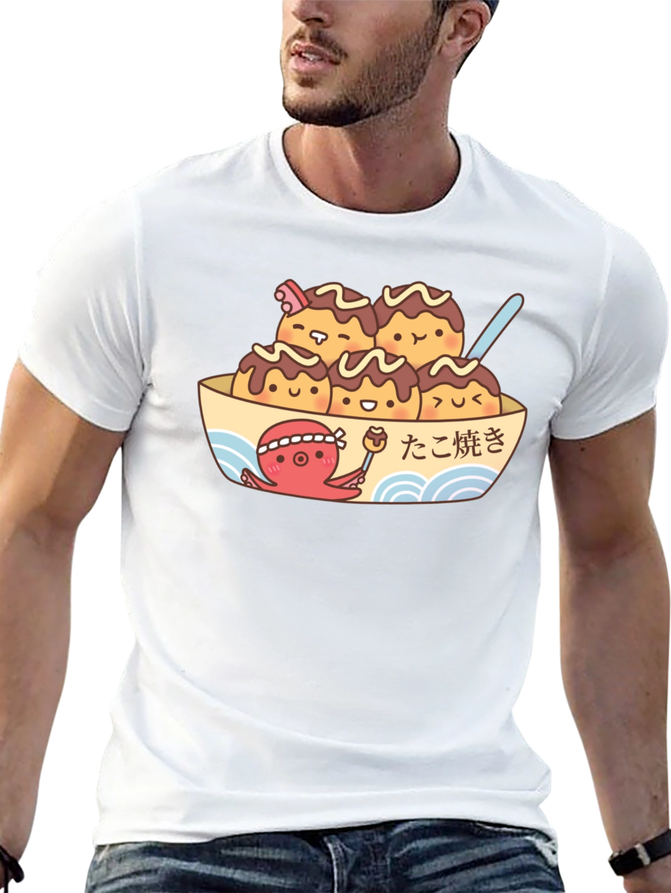 Black Cute Takoyaki T-Shirt - Japanese Foodie Apparel view 13