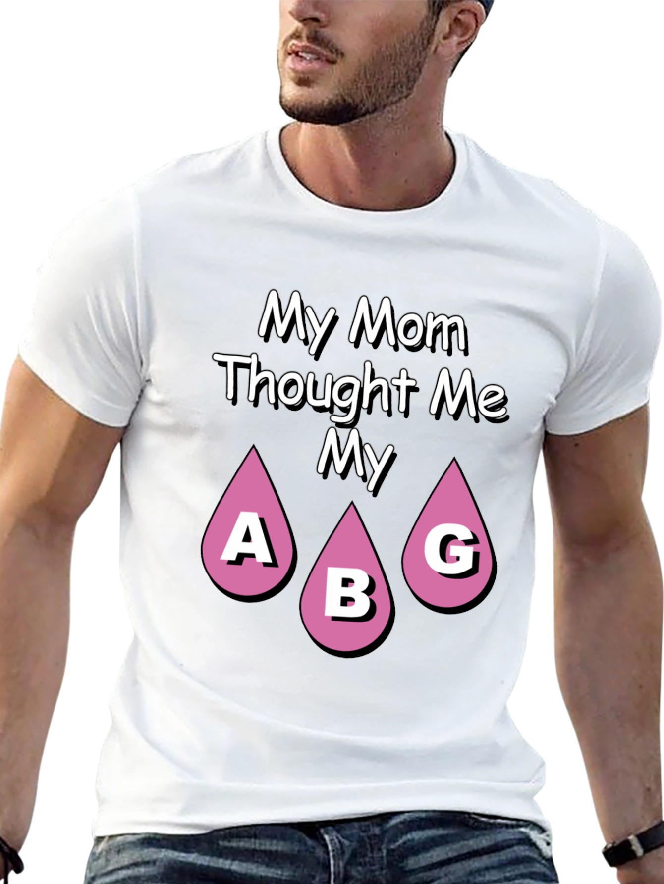 Black Funny Mom ABG T-Shirt - Novelty Graphic Tee view 13