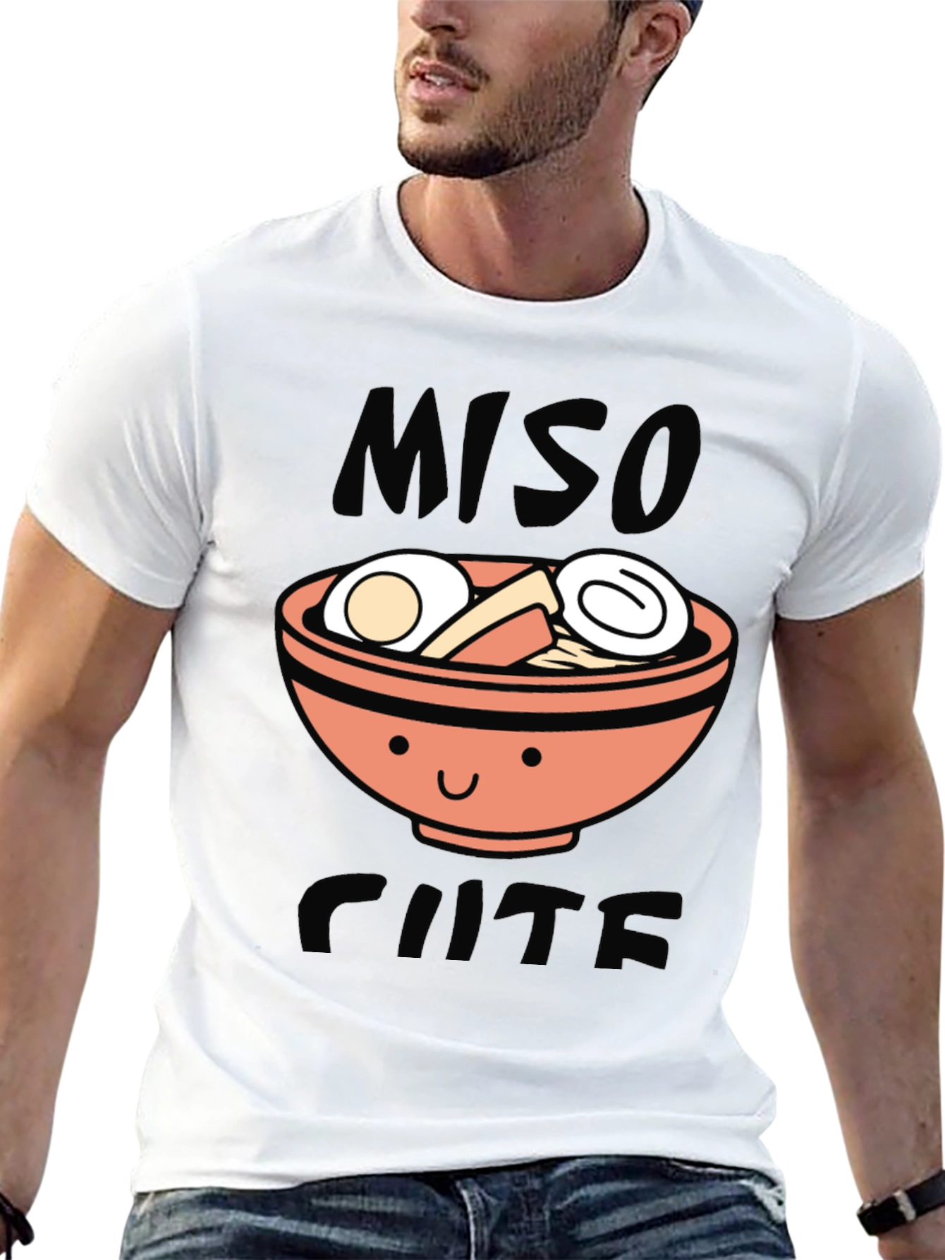 Black Miso Cute Ramen Graphic T-Shirt - Black view 13