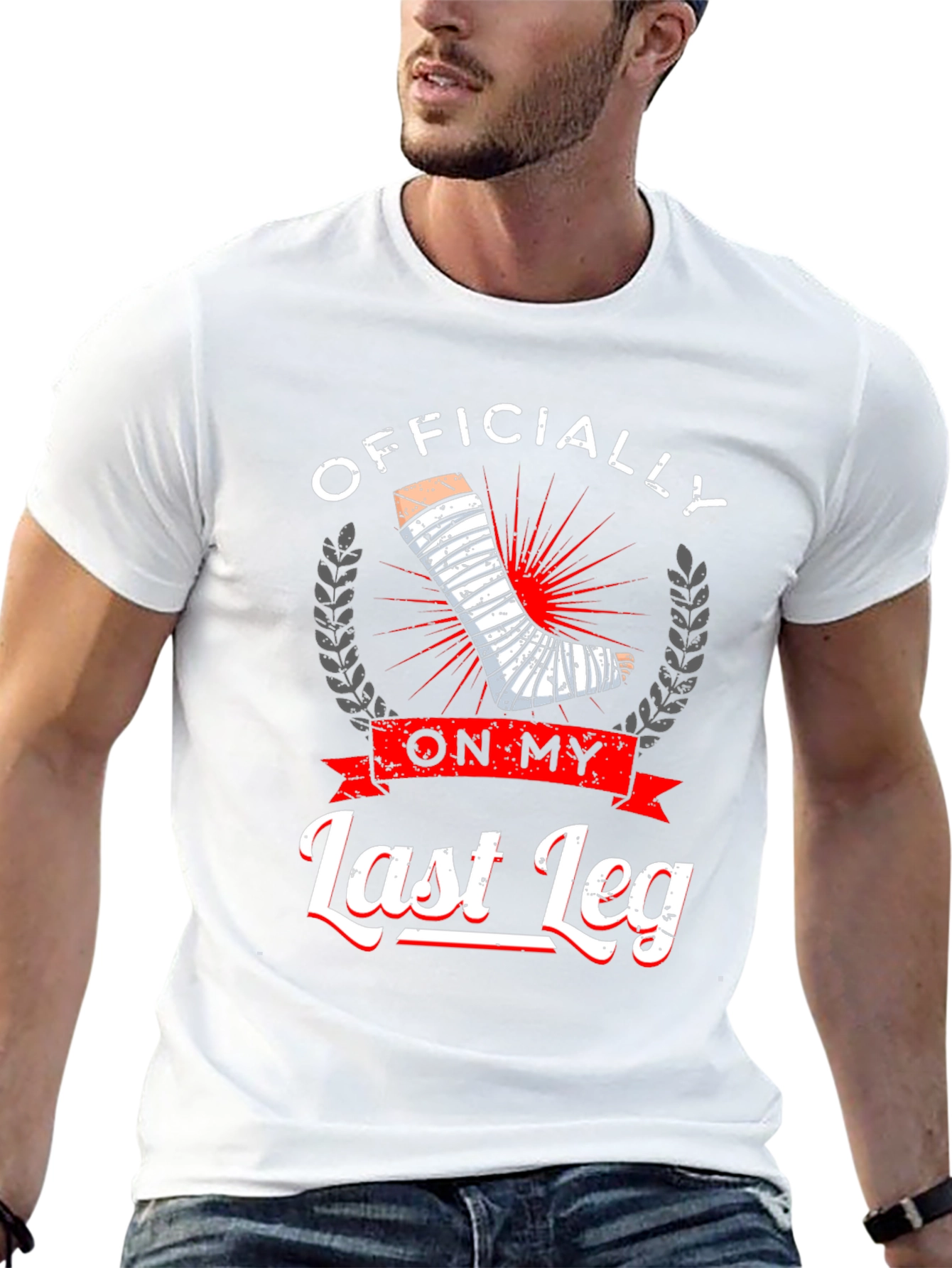 Black Officially On My Last Leg Graphic T-Shirt view 13