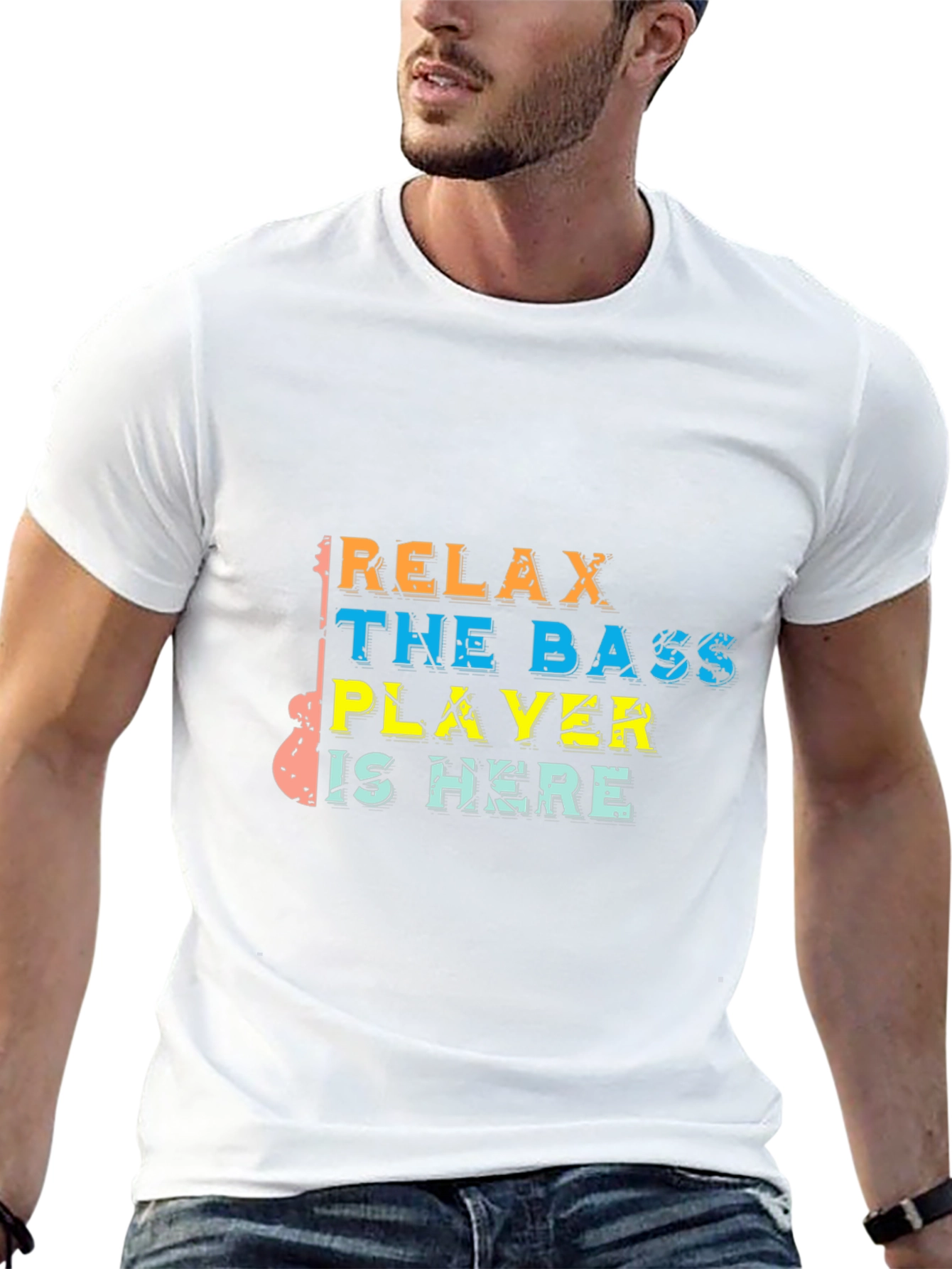 Black Relax, The Bass Player Is Here Graphic T-Shirt view 13