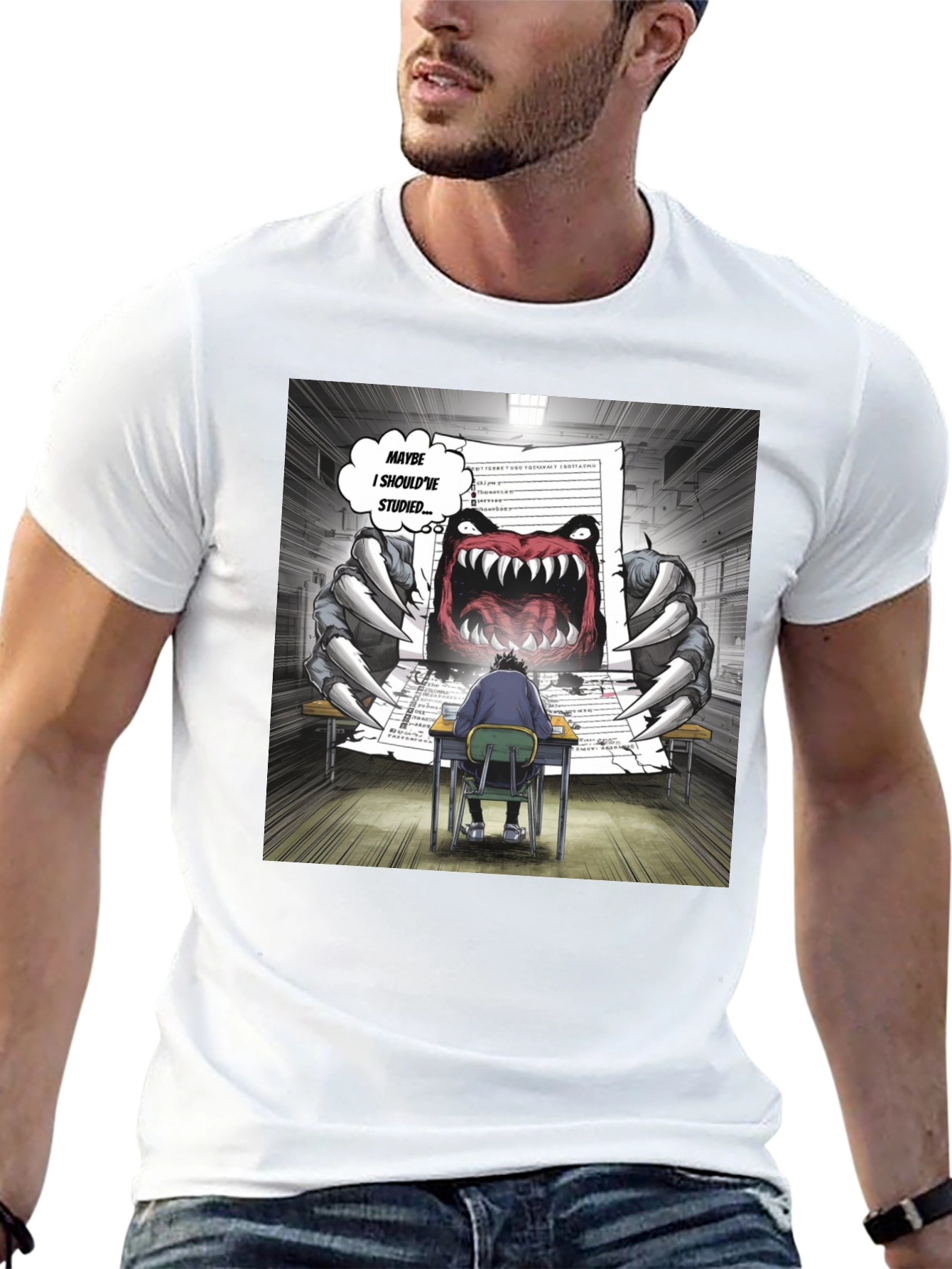 Black Monster Test T-Shirt - Study Humor Tee view 13