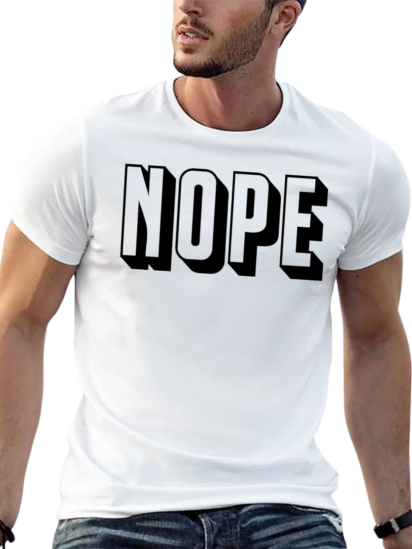 Black Nope Graphic Tee - Men's Black T-Shirt view 13