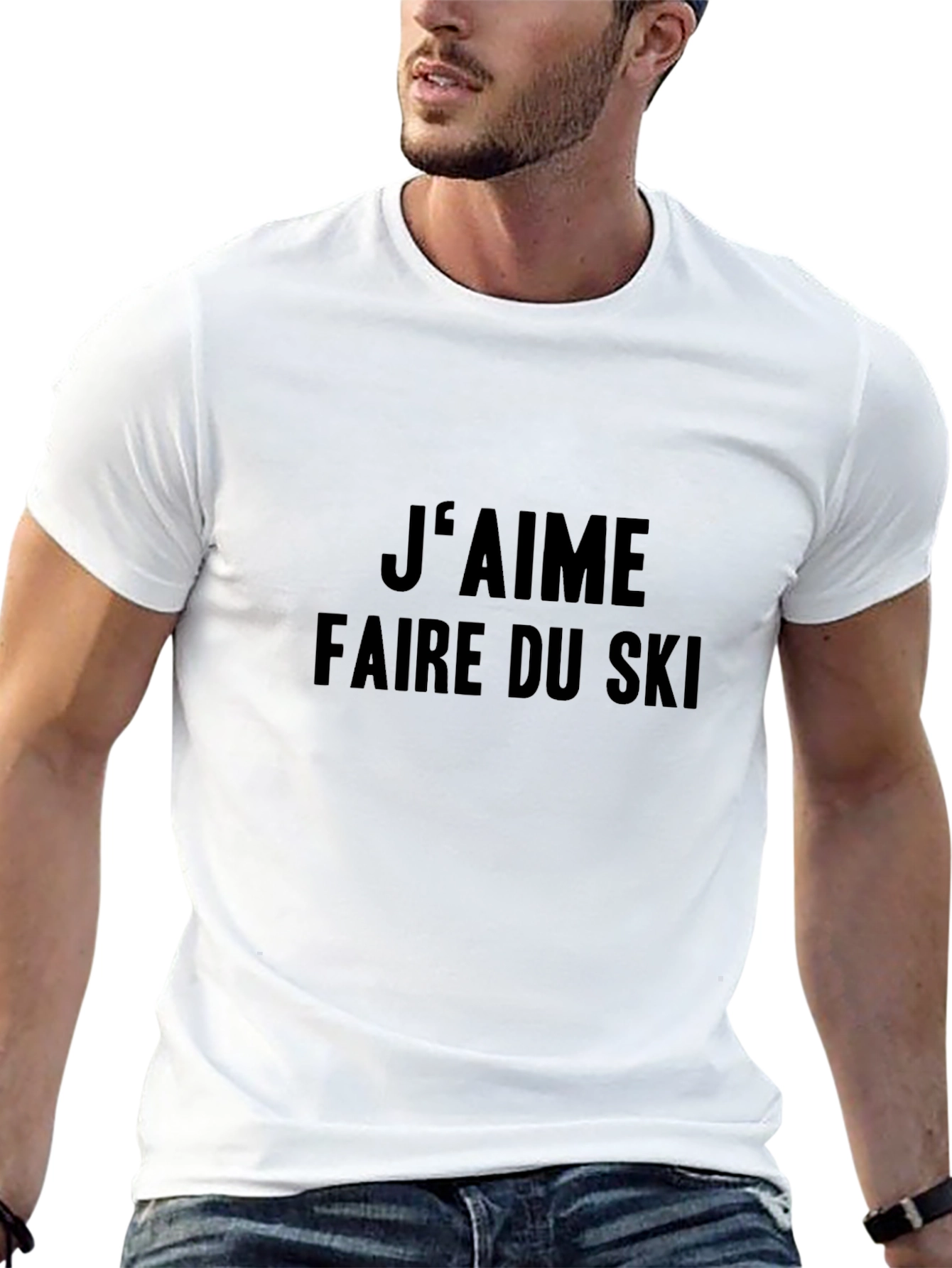 Black J'aime Faire du Ski T-Shirt - Skiing Lover Tee view 13