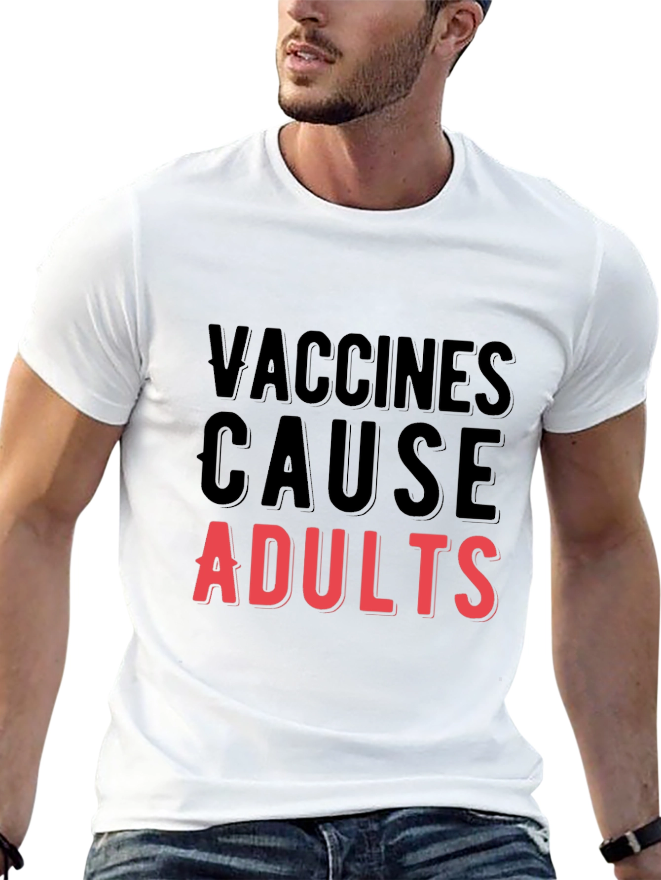 Black Vaccines Cause Adults T-Shirt - Funny Vaccine Tee view 13