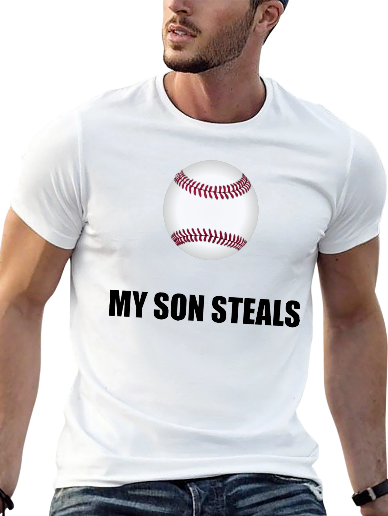 Black My Son Steals Baseball T-Shirt view 13