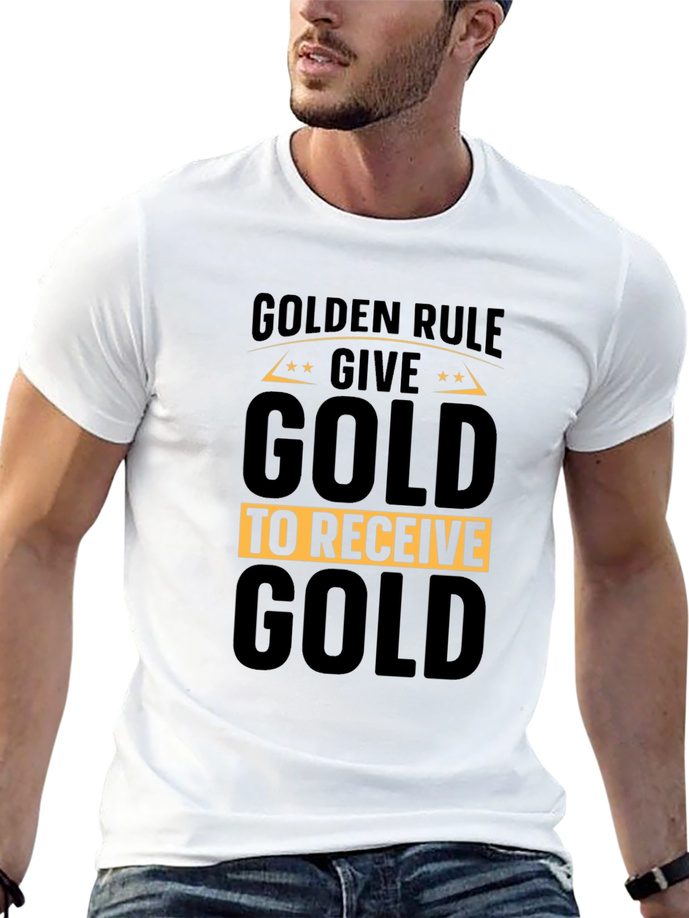 Black Golden Rule Give Gold T-Shirt view 13