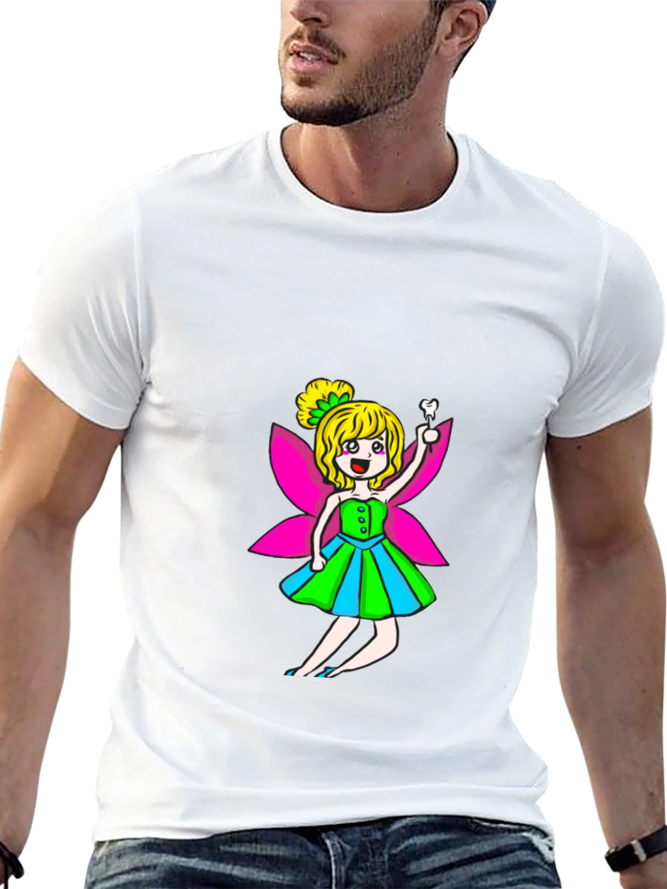 Black Tooth Fairy Graphic Tee - Black Cotton Blend view 13