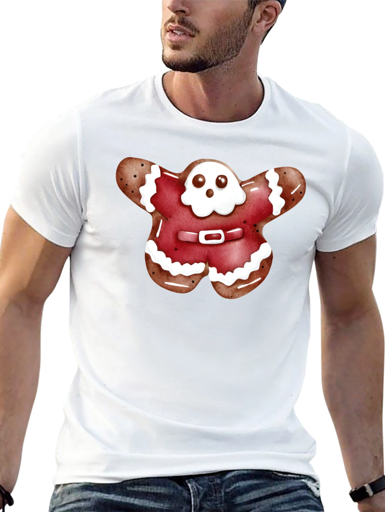 Black Gingerbread Ghost T-Shirt view 13