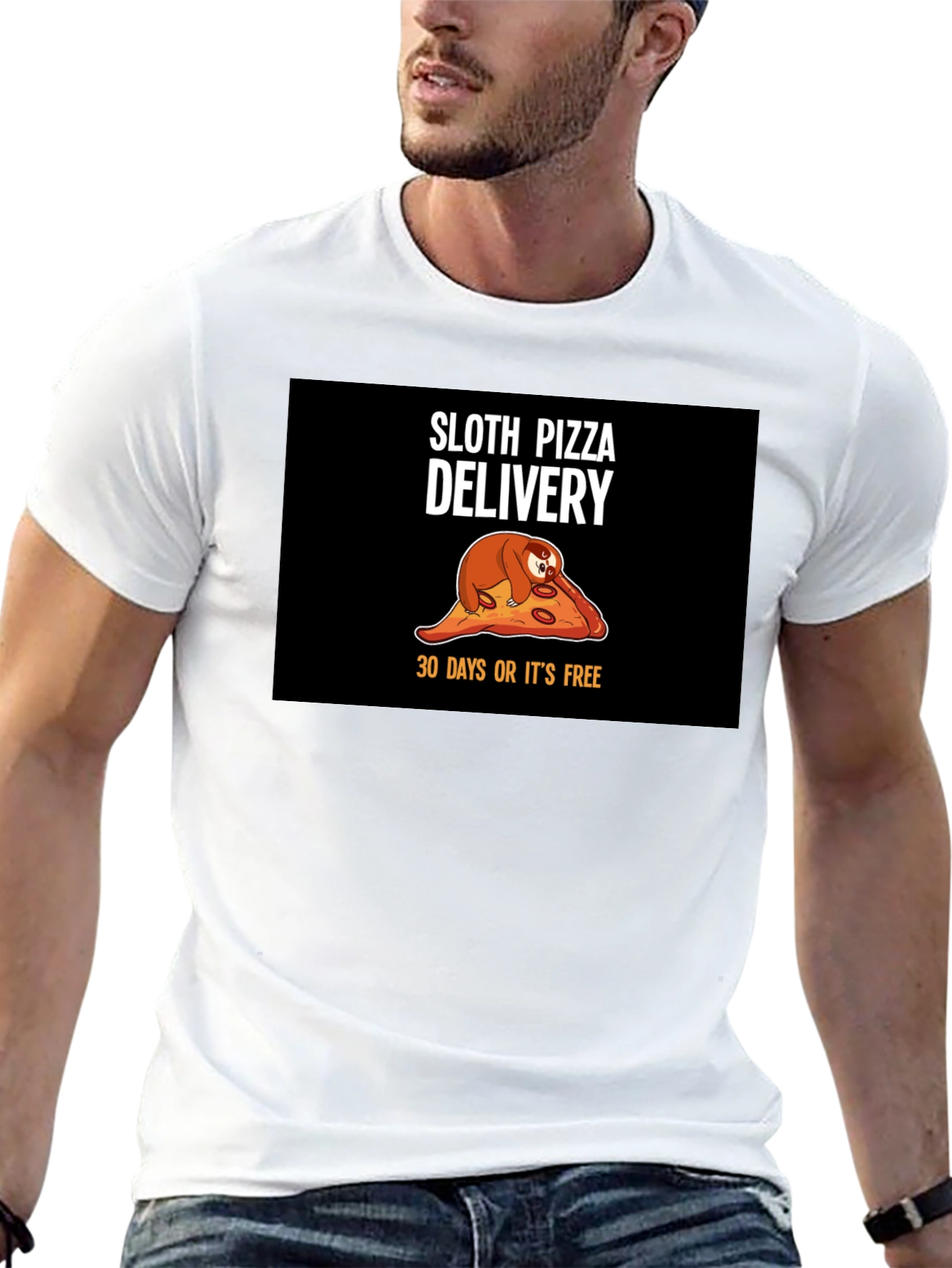 Black Sloth Pizza Delivery T-Shirt - Funny, Unique Design view 13