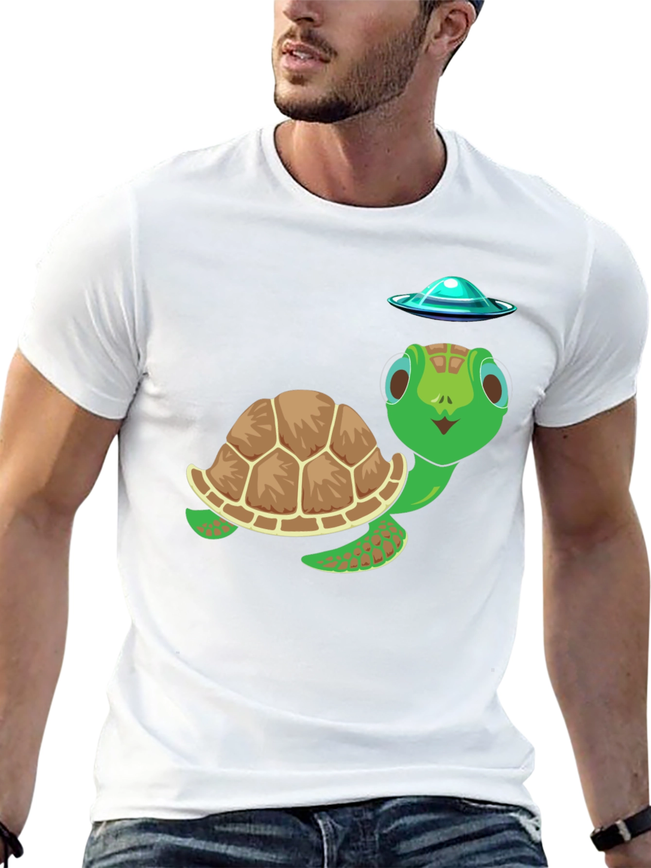 Black Turtle UFO Graphic Tee - Fun & Unique Design view 13