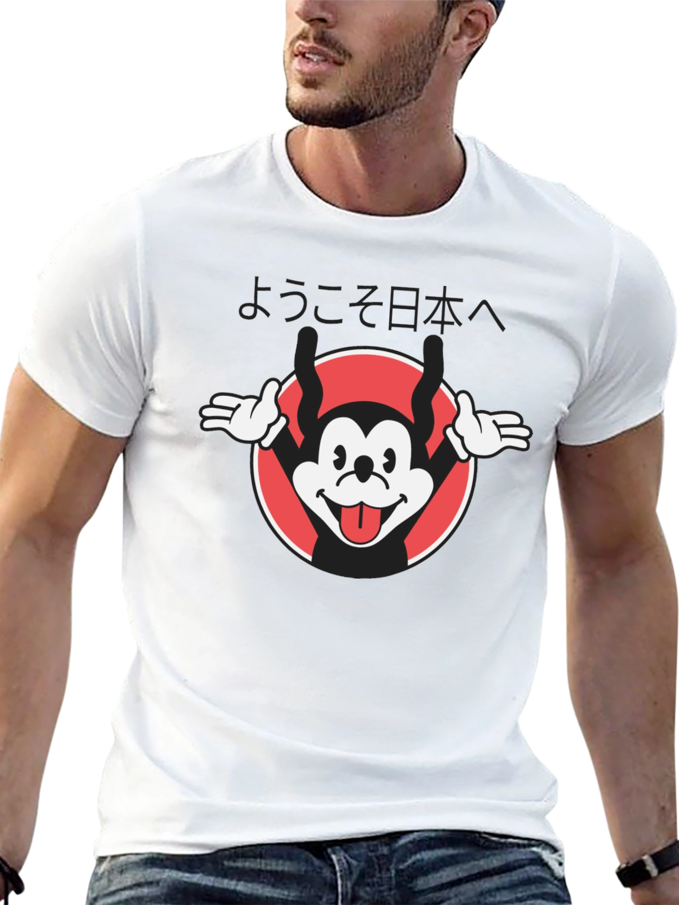 Black Retro Japanese Cartoon T-Shirt - Black view 13