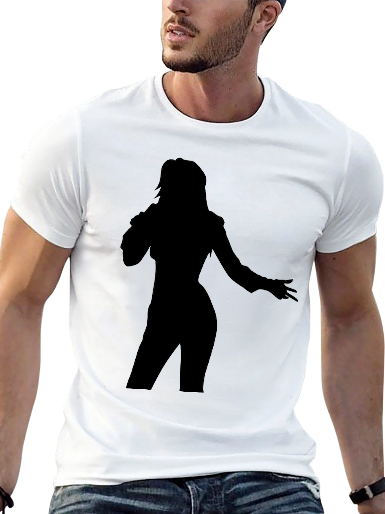 Black Silhouette Singer Graphic Tee view 13