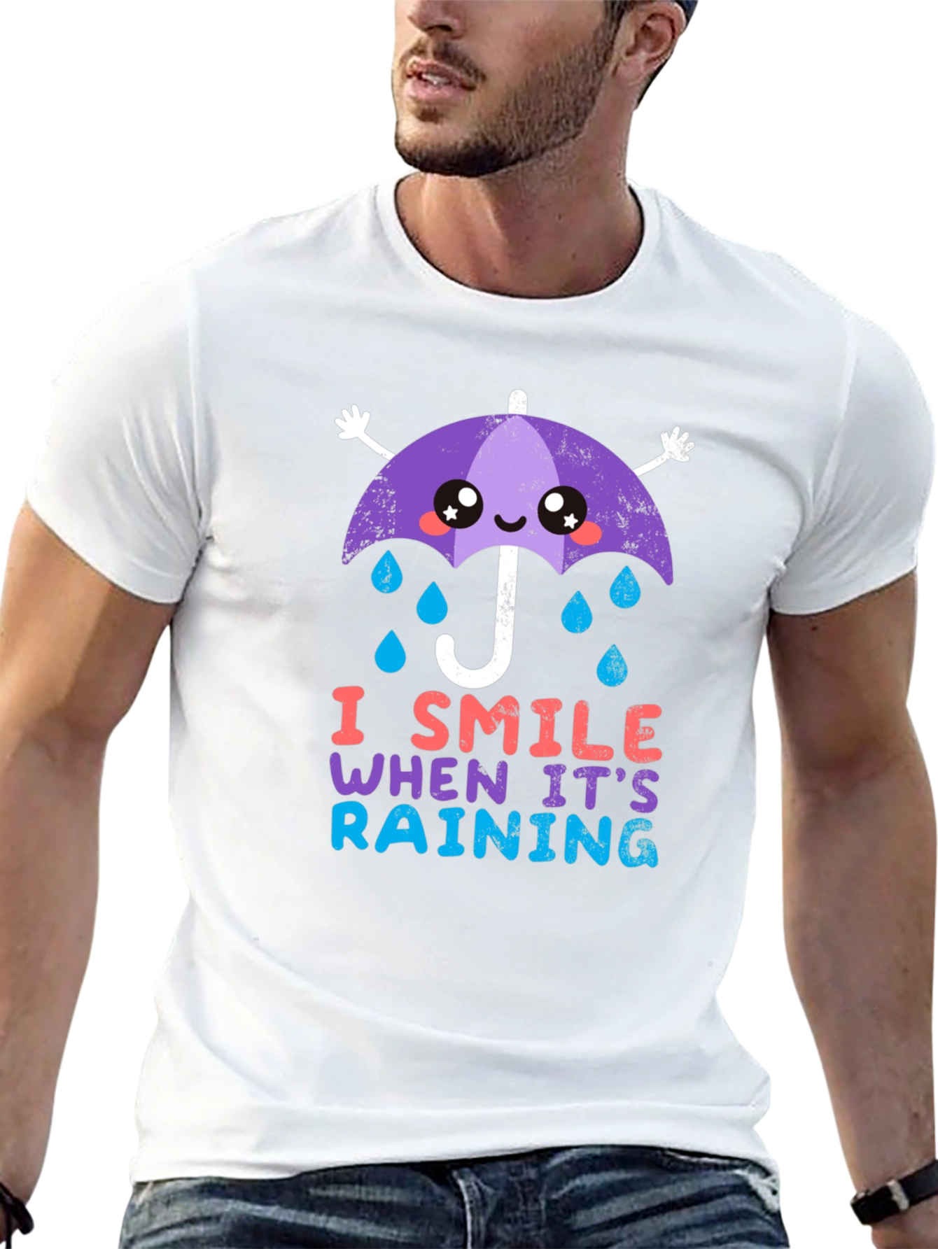 Black I Smile When It's Raining T-Shirt view 13