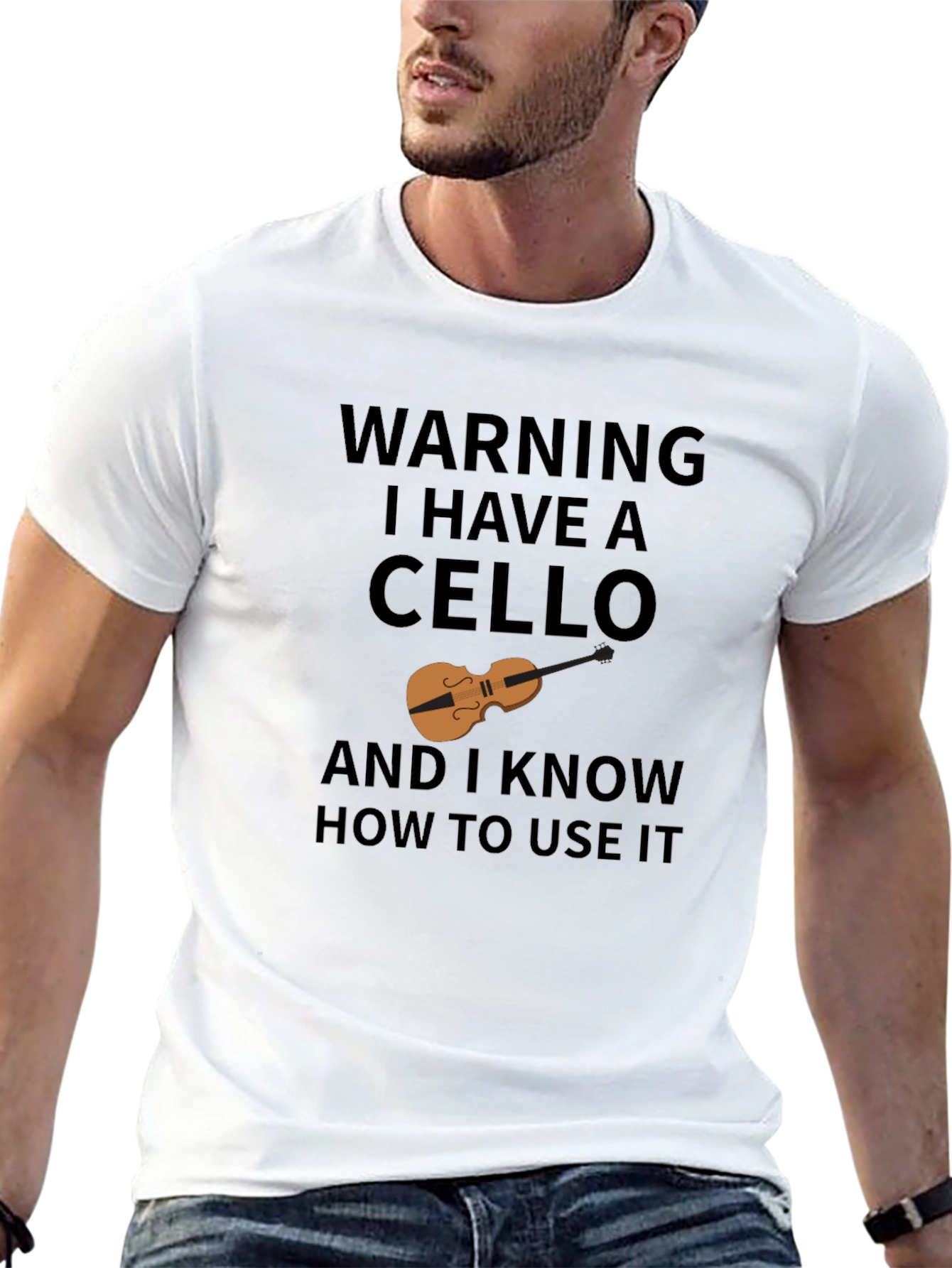 Black Warning I Have A Cello T-Shirt view 13